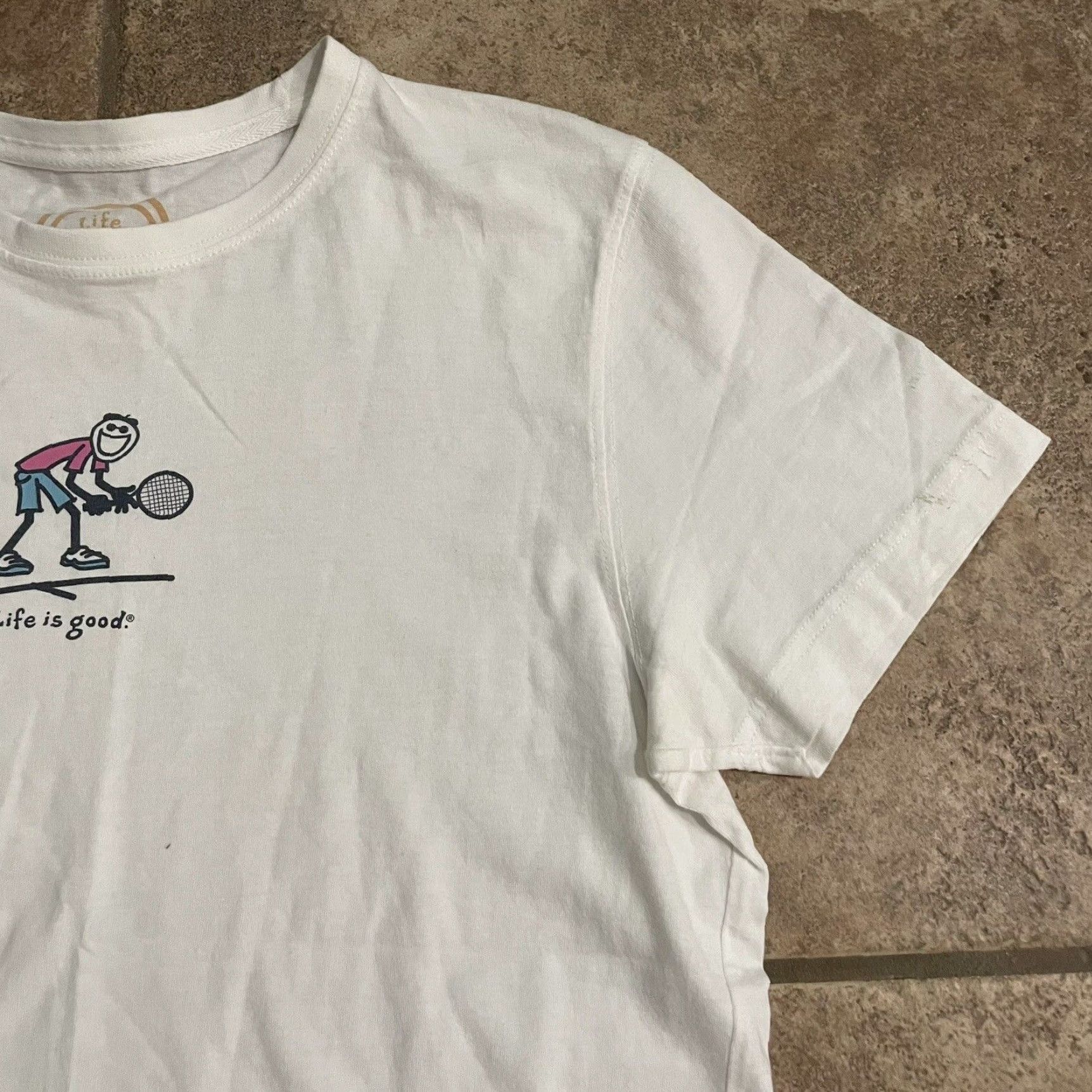 Life is Good VINTAGE Life Is Good Tennis Graphic T-Shirt Women Size M White Casual Size M / US 6-8 / IT 42-44 - 2 Thumbnail