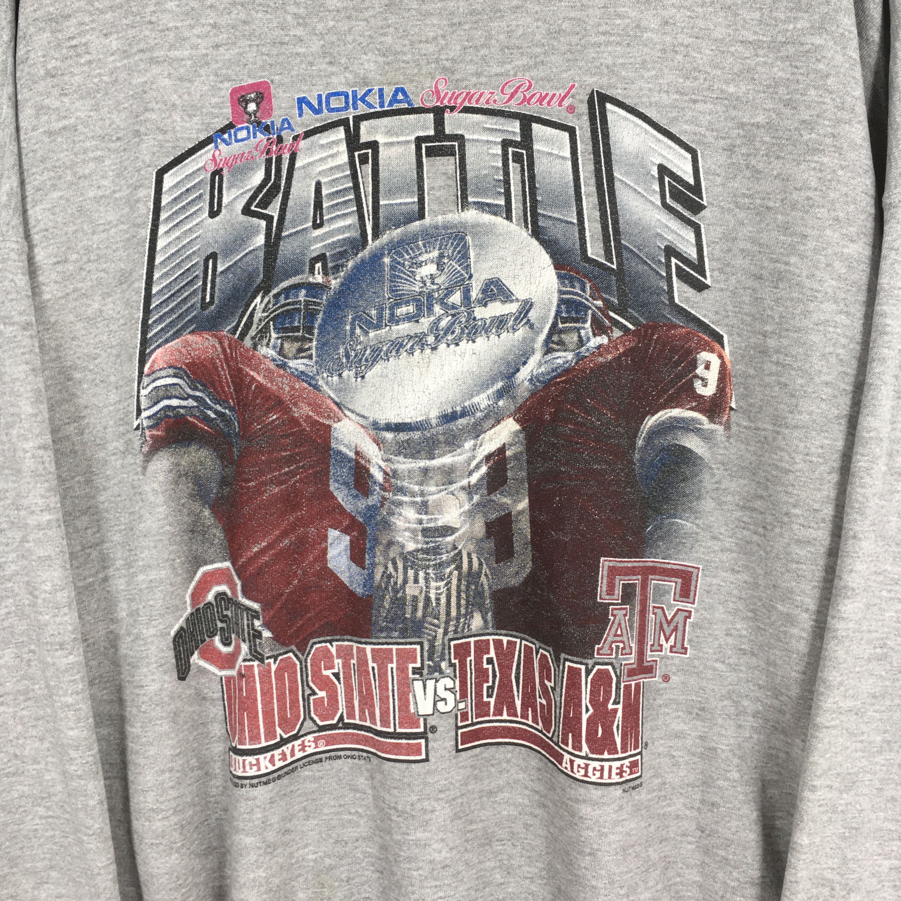 NCAA × Vintage Vintage OSU Buckeyes Vs Texas A&M Aggies Sweatshirt 3XLarge Size US XXL / EU 58 / 5 - 2 Thumbnail
