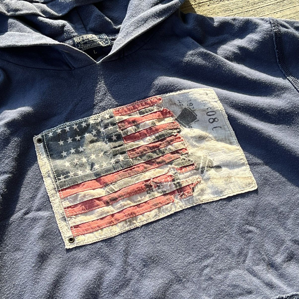 Polo Ralph Lauren × Vintage Polo Ralph Lauren Quality Denim Vintage Big logo Hoodie Size US L / EU 52-54 / 3 - 4 Thumbnail