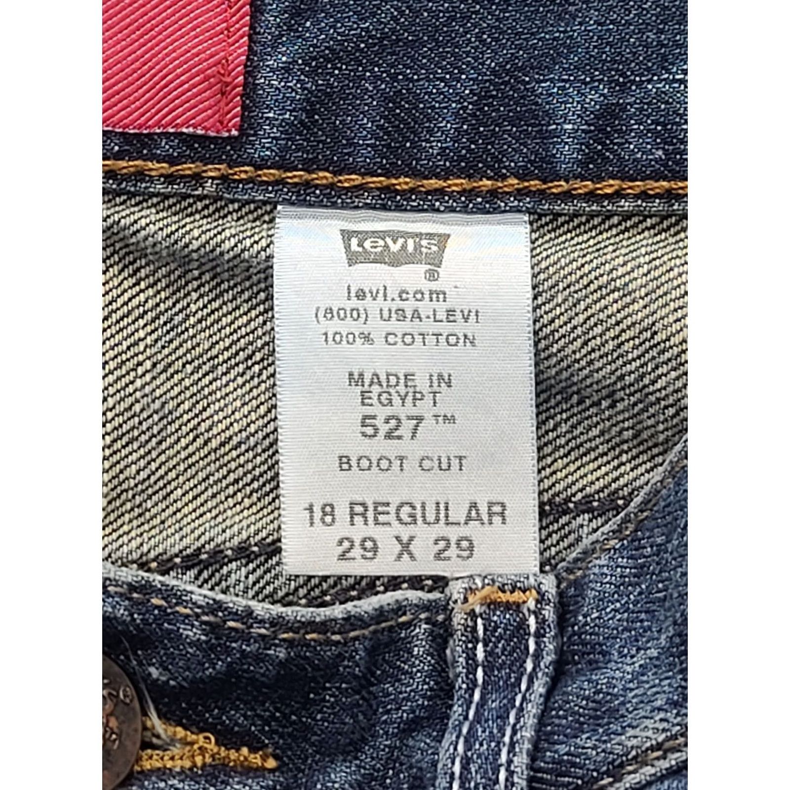Levi's VINTAGE Levi's 527 Jeans Womens 18x29 Regular Fit Bootcut Distressed 90s Western Cowgirl Blue Jeans Women Regular Size 18 Mens? Size 40" / US 18 - 3 Thumbnail