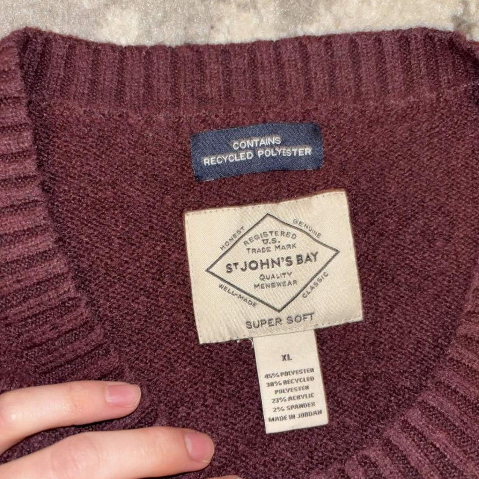 St. Johns Bay Vintage St. Johns Bay Recycled Maroon Knit Sweater Size US XL / EU 56 / 4 - 3 Thumbnail