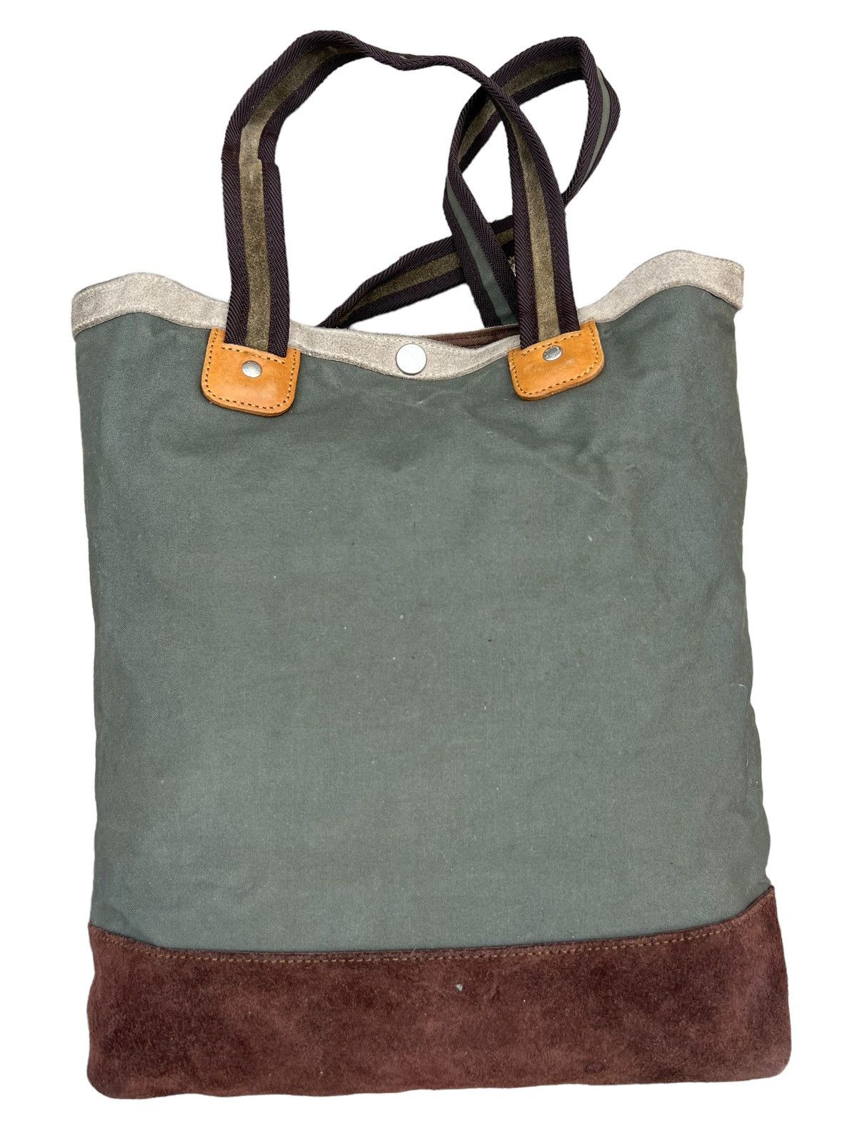 MasterPiece VTG Masterpiece Japan Fade Stains Canvas Leather Tote Bag Size ONE SIZE - 11 Thumbnail