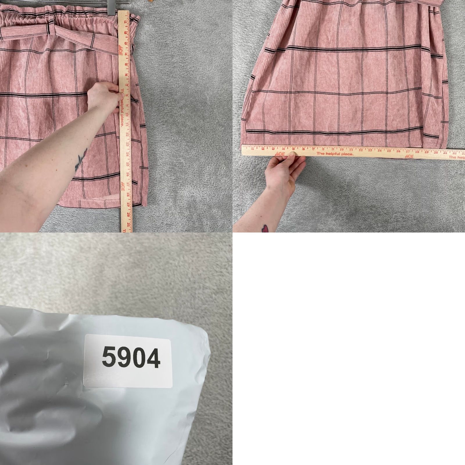 Pinko Have Corduroy Mini Skirt - Womens Pink Plaid Size 36" / US 14 / IT 50 - 8 Thumbnail