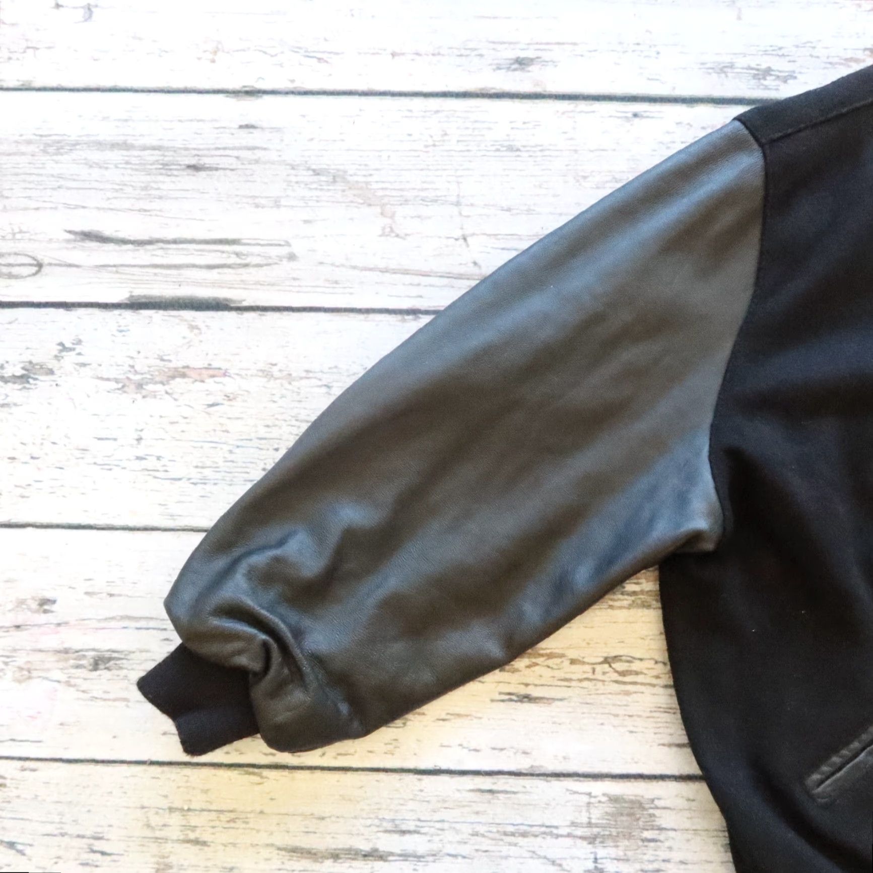 Vintage VINTAGE DeLong Pan-Africanism Peace Varsity Bomber Jacket Men's 3XL Black Leather Jacket Size US XXL / EU 58 / 5 - 6 Thumbnail