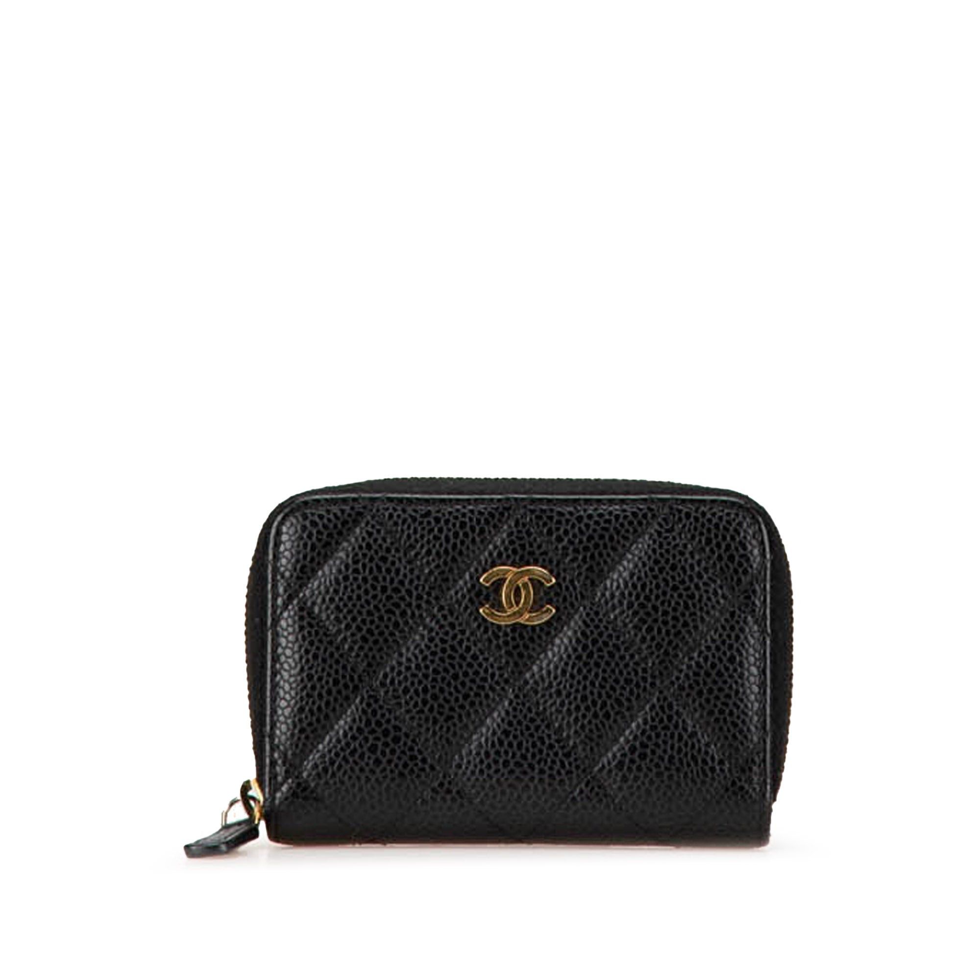Chanel Chanel CC Quilted Caviar Zip Coin Purse Black Size ONE SIZE - 1 Thumbnail