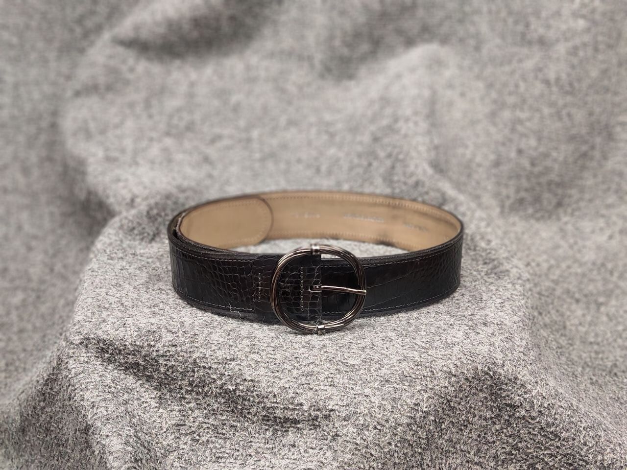 Tonello Tonello Design Premium leather belt with alligator embossing Size ONE SIZE - 12 Thumbnail