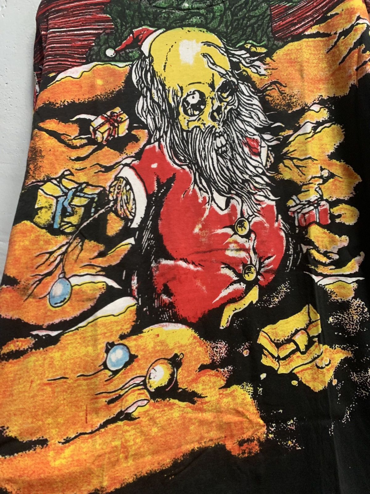 Vintage Vtg Sanda Kuwait PUSHEAD EVIL SANTA Rags 72 all over print Size US XL / EU 56 / 4 - 4 Thumbnail