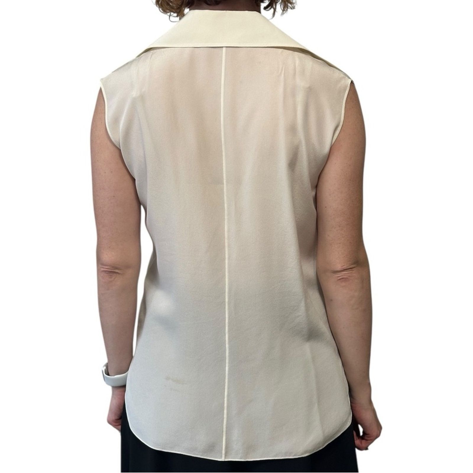 Chloe '15 Romantic Ruffle Silk Blouse in Milk FR 36 Sleeveless Size XS / US 0-2 / IT 36-38 - 6 Thumbnail