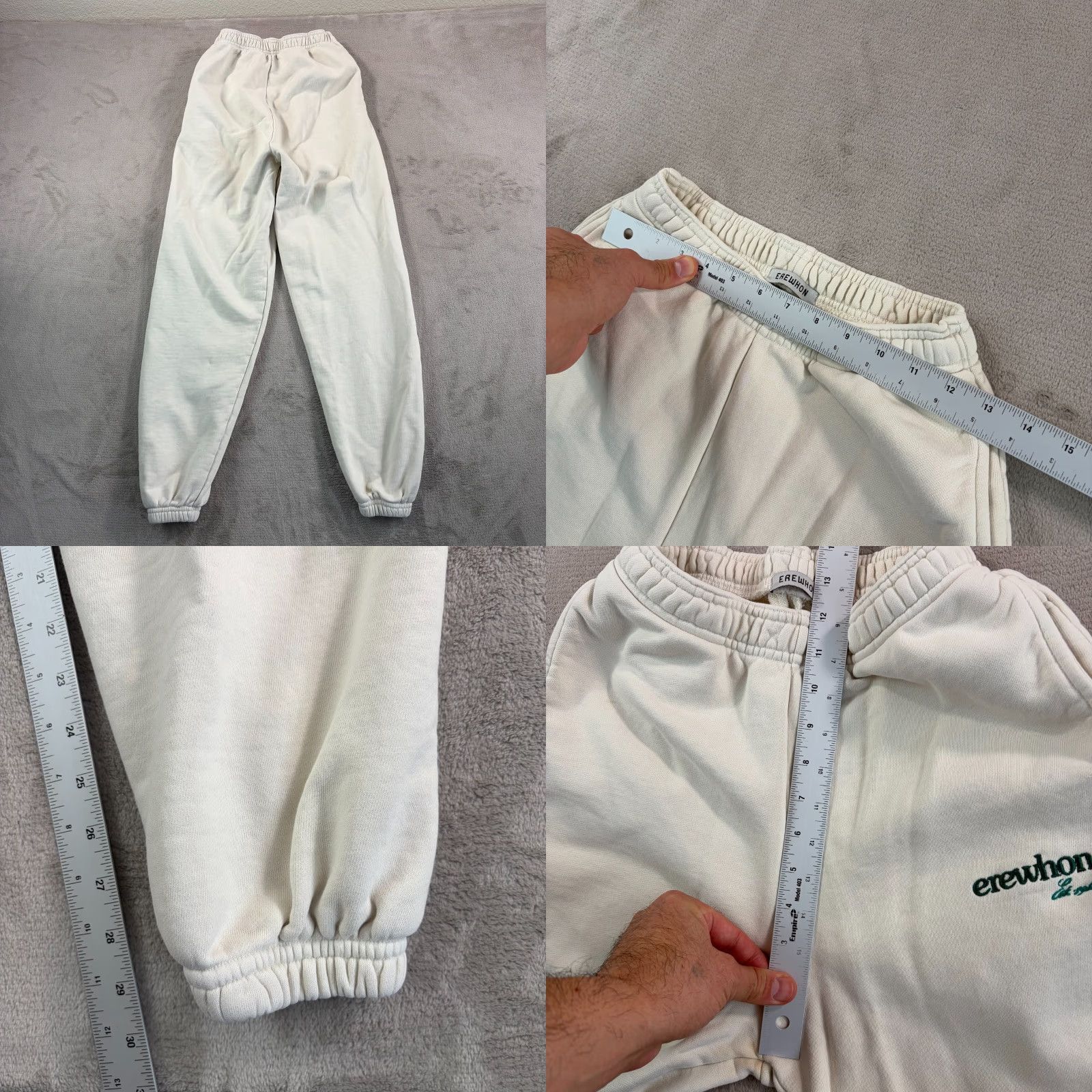 Vintage Erewhon Logo Hoodie XS Women Ivory Cream French Terry Pullover Long Sleeve Crew Neck Logo Pocket Classic College Modern 90s Outdoor Sports Activewear Size XS / US 0-2 / IT 36-38 - 10 Thumbnail