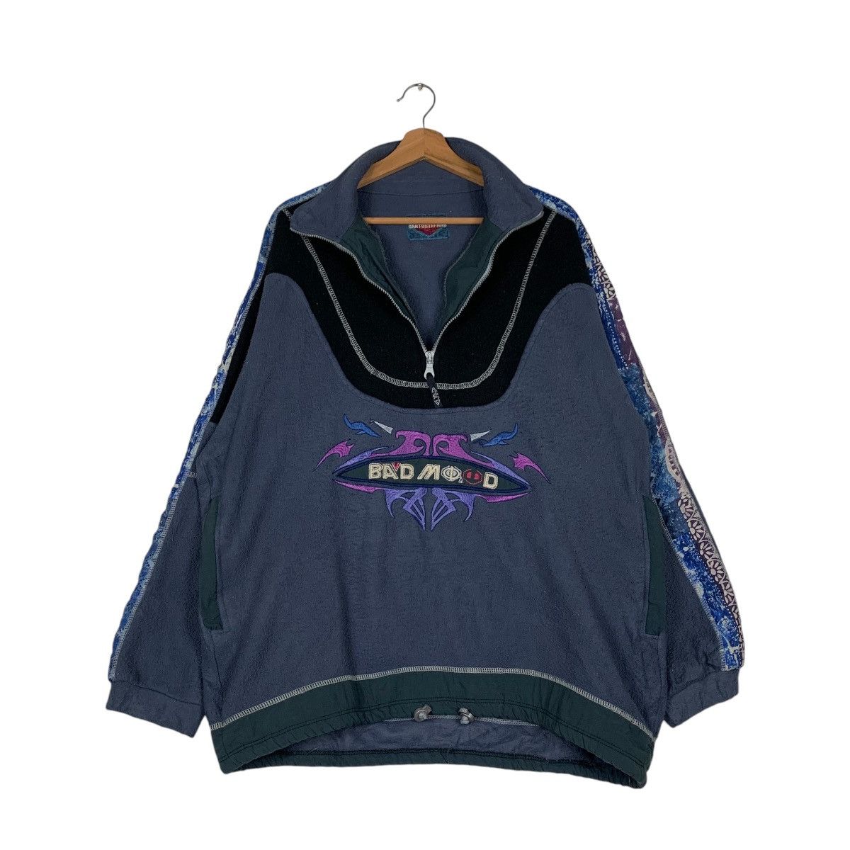 Other 80's SANTOSTEFANO Bad Mood HalfZip Pullover Fleece #1373-C62 Size US L / EU 52-54 / 3 - 7 Thumbnail