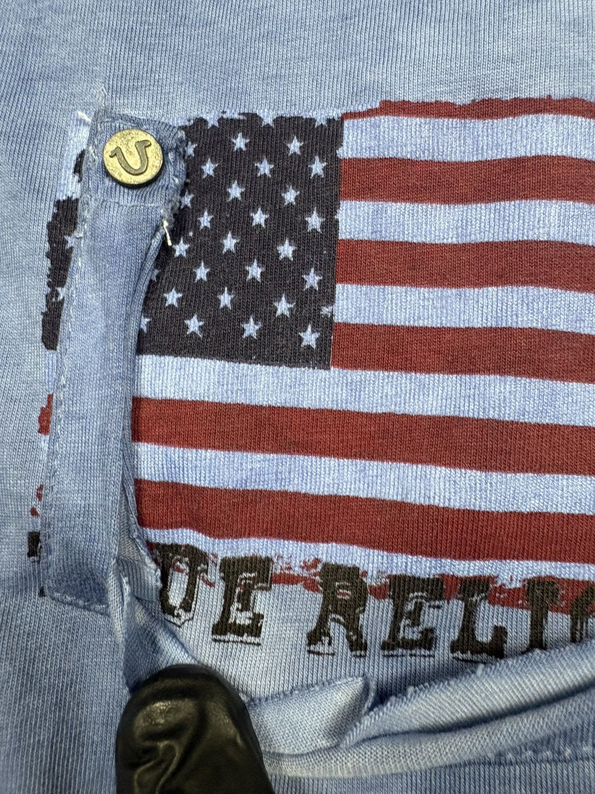 True Religion True Religion USA Flag Studded Tee Y2K Distressed Vintage Size US XL / EU 56 / 4 - 14 Thumbnail