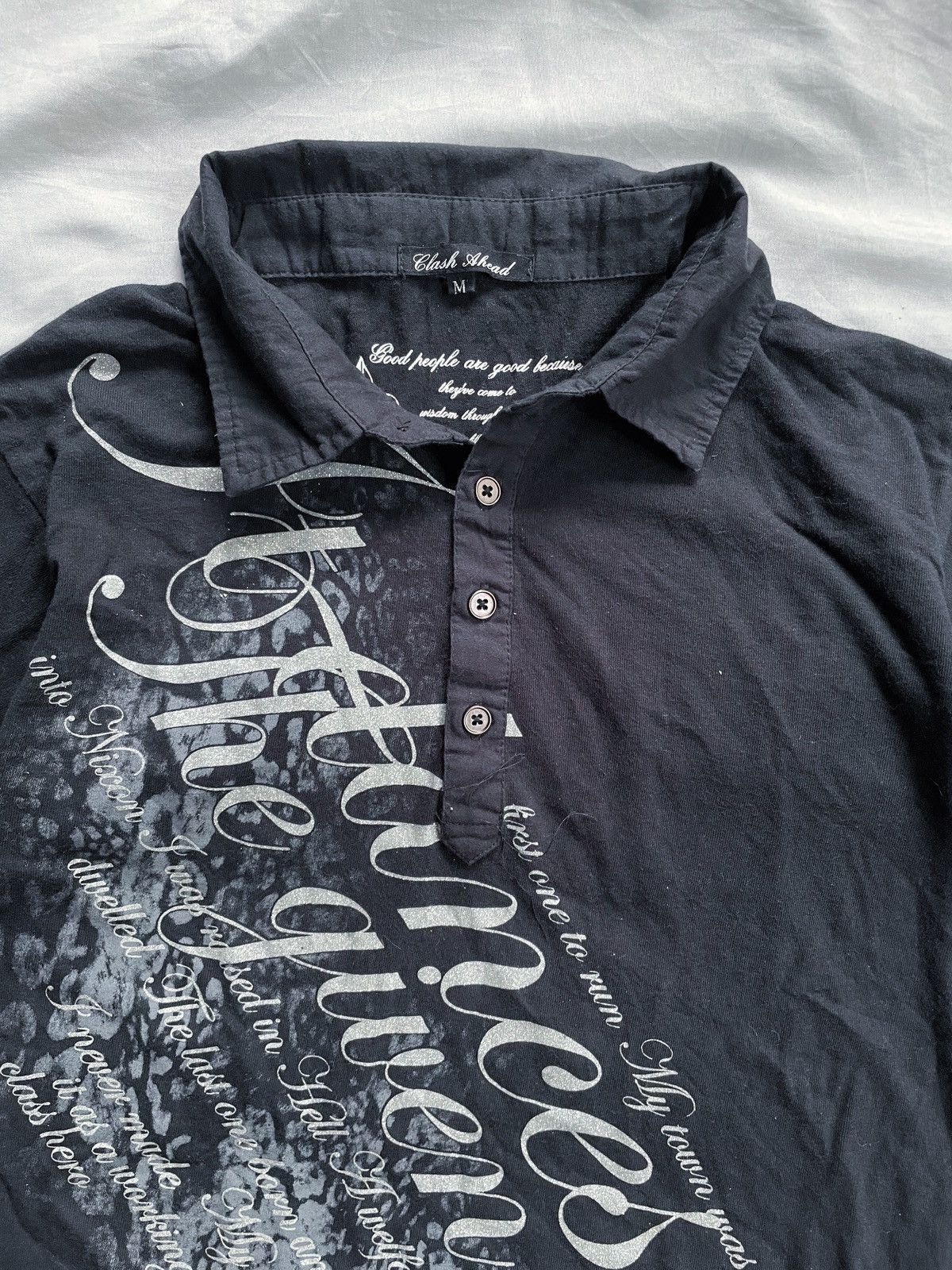 Japanese Brand CLASH AHEAD POEM POLO SHIRT Size US M / EU 48-50 / 2 - 3 Thumbnail