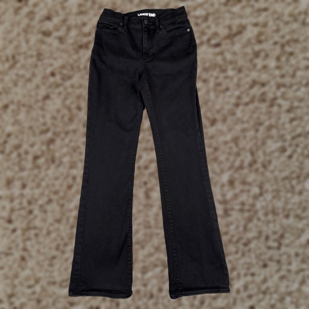 Lands' End Lands' End Jeans Women's 4 Black Mid Rise Bootcut Cotton Blend Zip Fly 26x31 Size 27" / US 4 / IT 40 - 1 Thumbnail