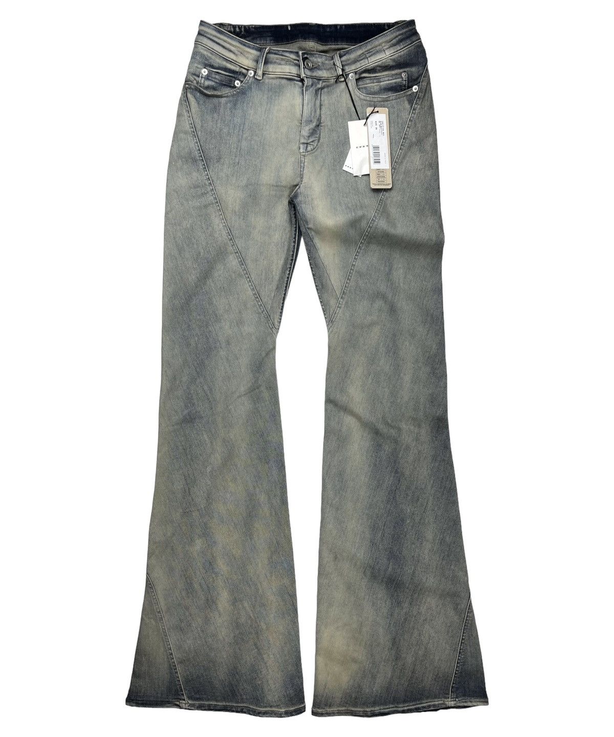 SS24 Rick Owens Spiral Flared Bias Bootcut Denim Jeans Sky