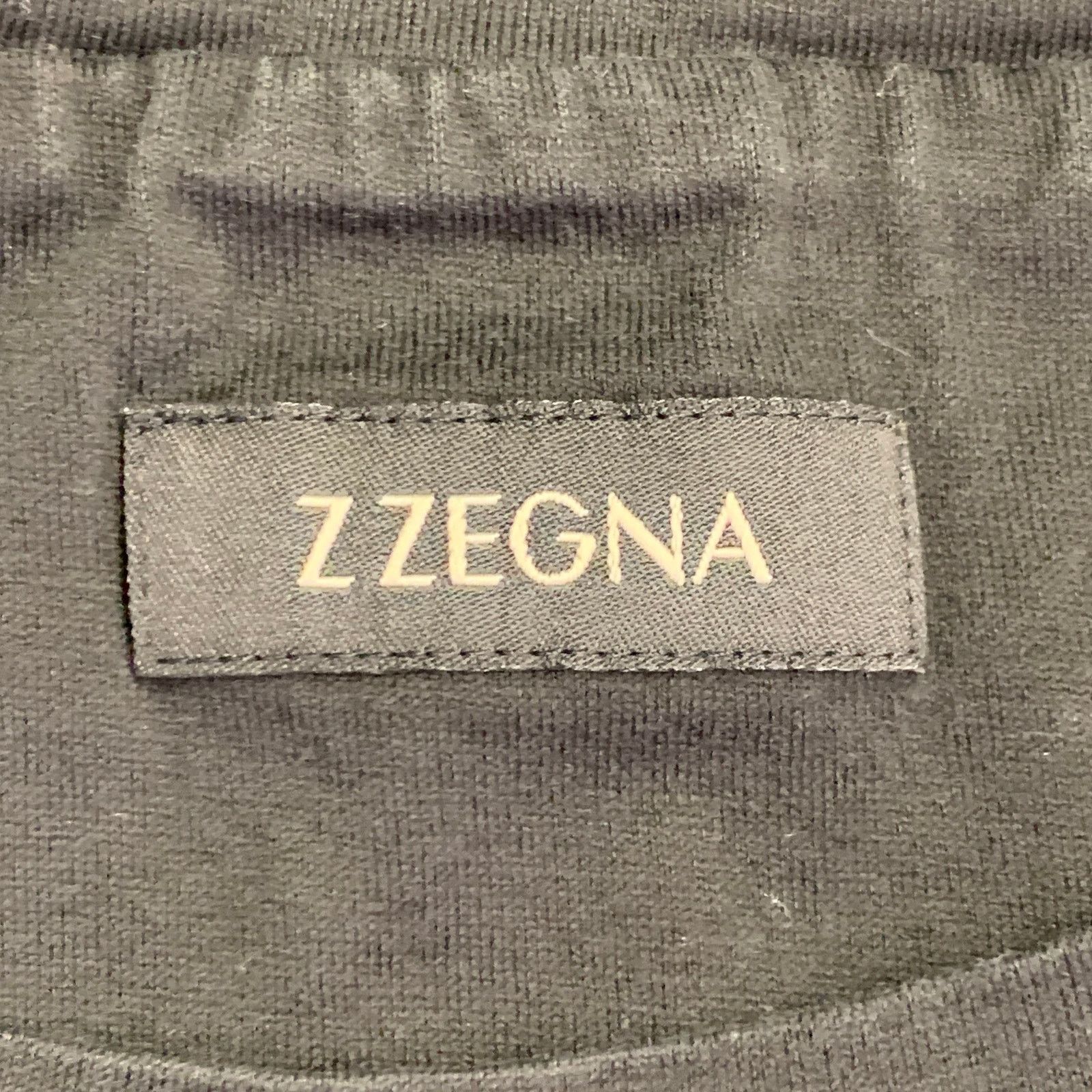 Z Zegna Z ZEGNA Size XL Black Geometric Cotton Crew Neck T-shirt Size US XL / EU 56 / 4 - 5 Thumbnail