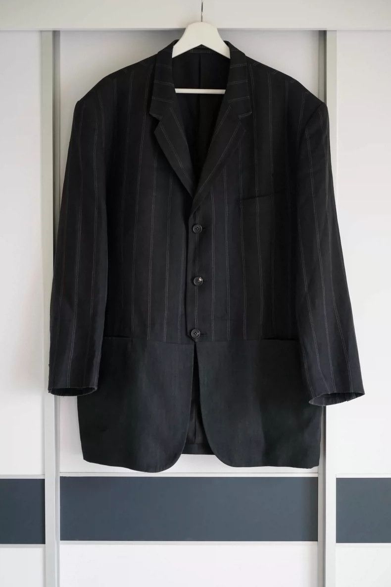 Yohji Yamamoto Yohji Yamamoto Yohji Yamamoto Striped Linen Suit Jacket Size US S / EU 44-46 / 1 - 1 Thumbnail