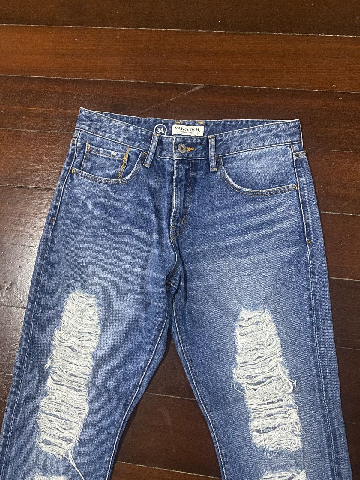 Vanquish Vanquish Japan Faded Blue Jeans distressed Size US 34 / EU 50 - 5 Thumbnail