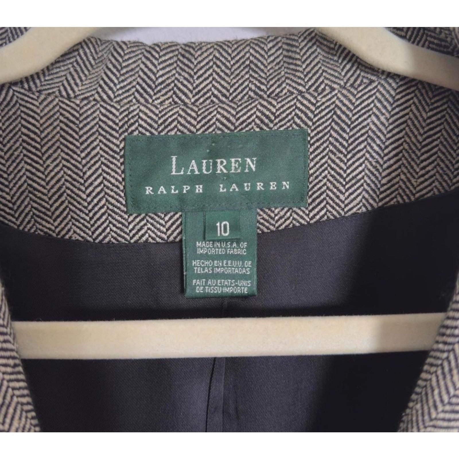 Ralph Lauren Ralph Lauren Herringbone Grey Equestrian Buttons Blazer 10 Size L / US 10 / IT 46 - 3 Thumbnail