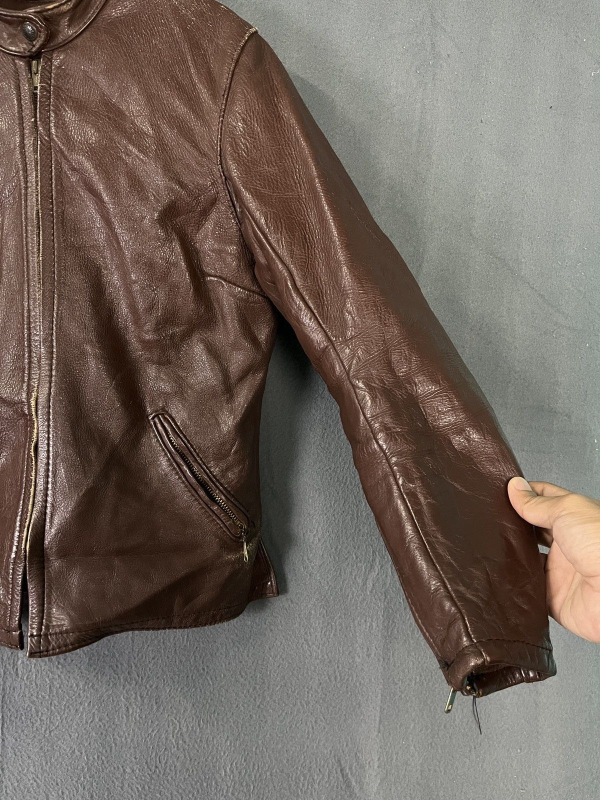 Bates Hats × Vintage Vintage 70s Bates USA Talon / SERVAL Zipper Biker Jacket Size US XS / EU 42 / 0 - 5 Thumbnail