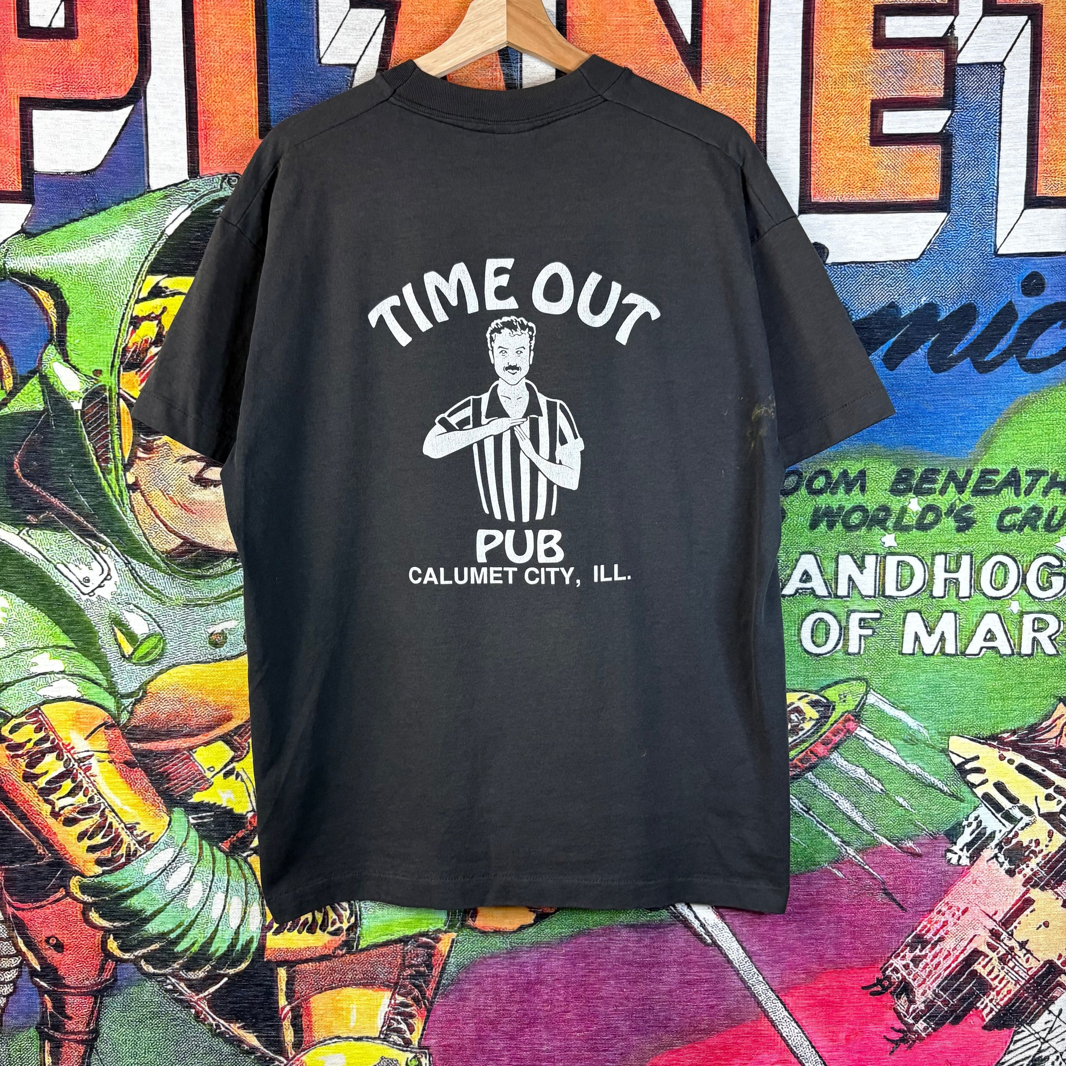 Harley Davidson Vintage 90s Harley Davidson "Time Out Pub Calumet City" Tee Size US XL / EU 56 / 4 - 4 Thumbnail
