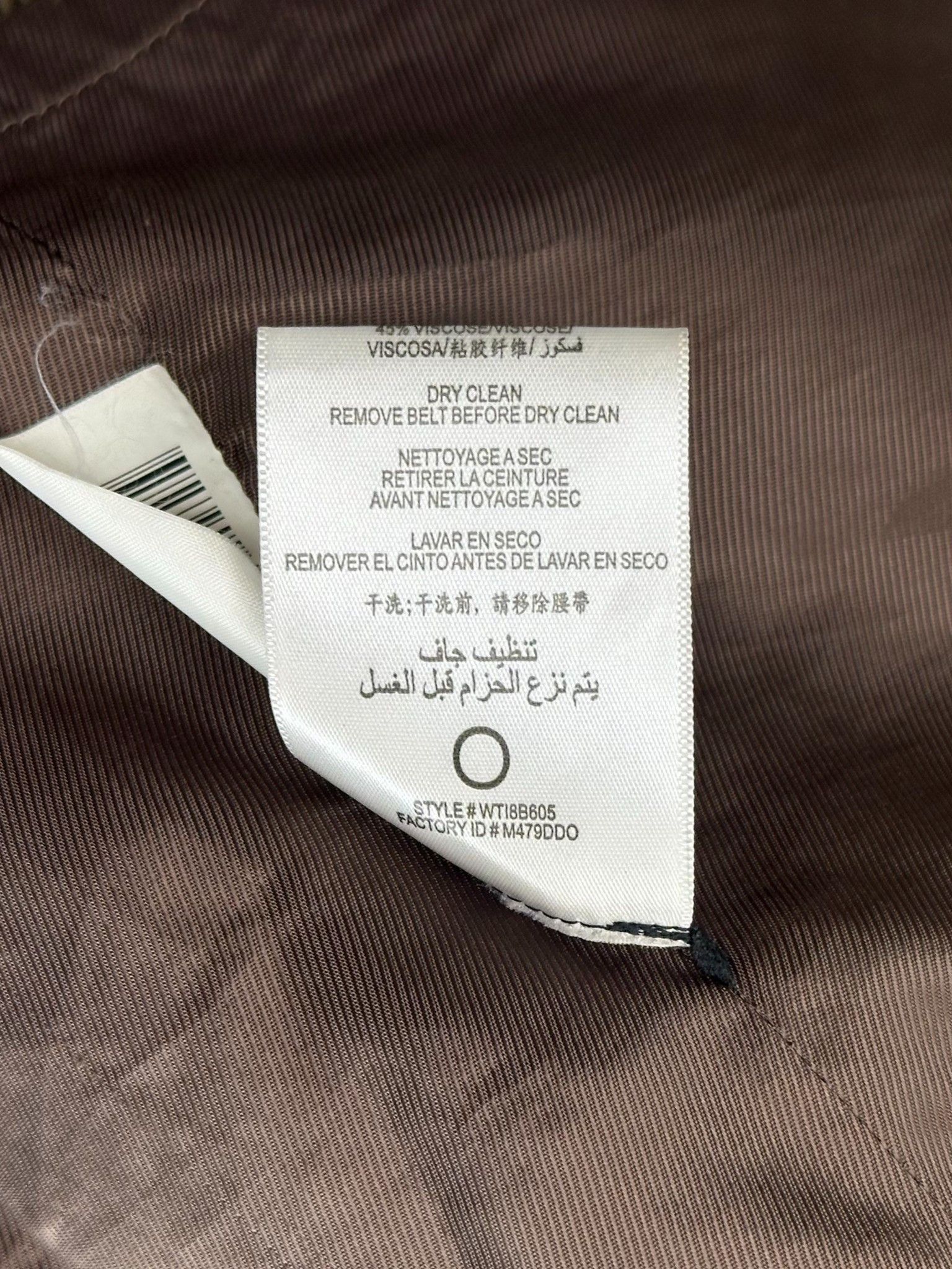 Bcbgmaxazria Wool Military Trench Coat Brown Belted Size XS / US 0-2 / IT 36-38 - 9 Thumbnail
