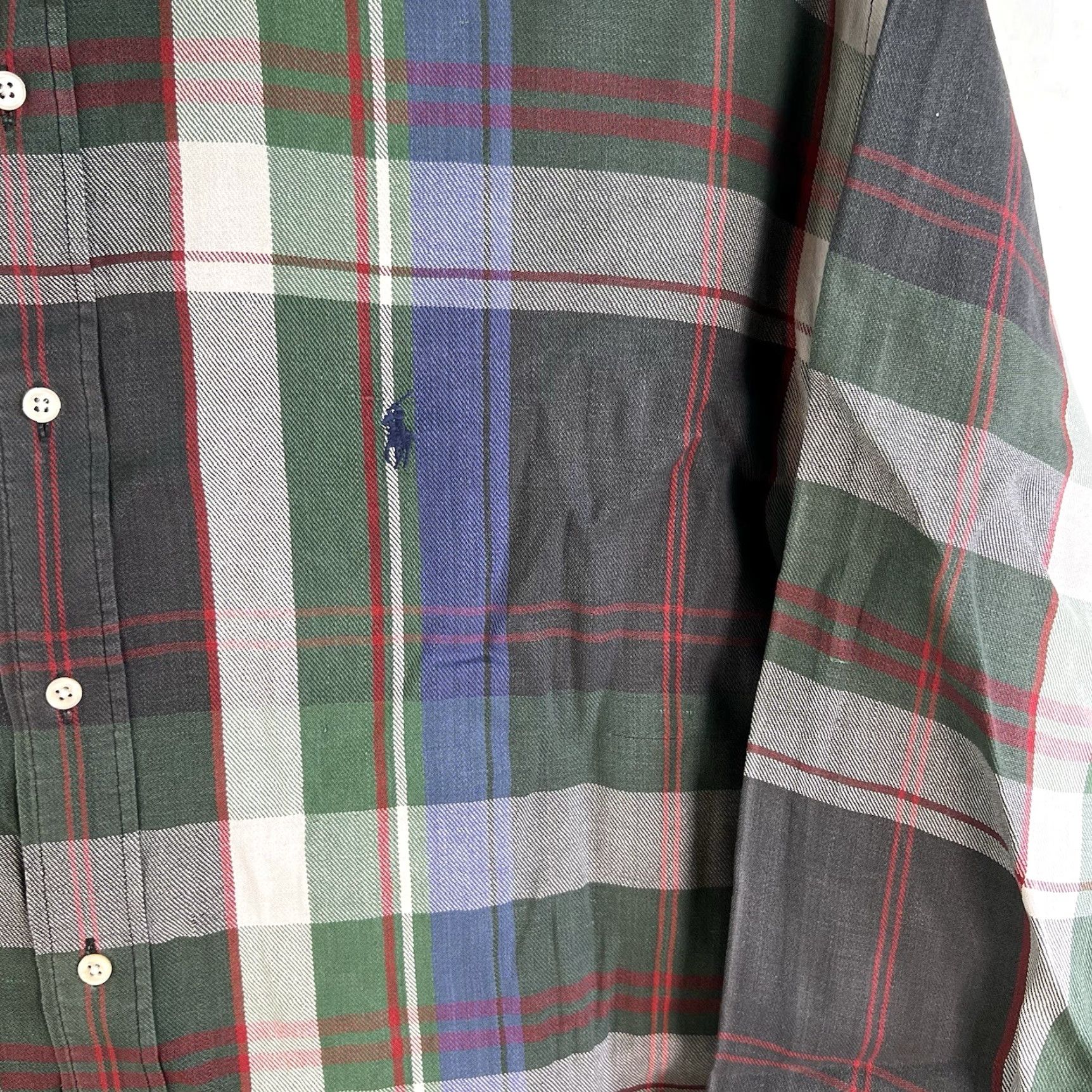Ralph Lauren VINTAGE Ralph Lauren Men’s Big Shirt Plaid Button-Up 2XL Green/Blue Casual Classic Size US XXL / EU 58 / 5 - 3 Thumbnail
