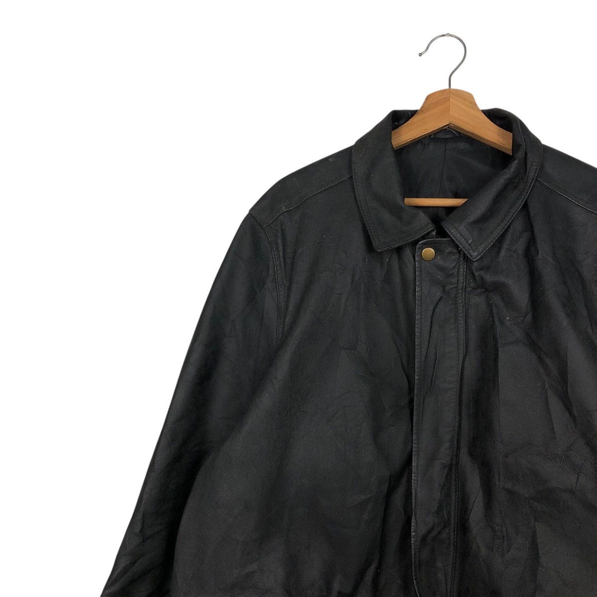 Japanese Brand 📌Rich Black Vintage Leather Jacket Vivreclub Issey Miyake Size US L / EU 52-54 / 3 - 8 Thumbnail
