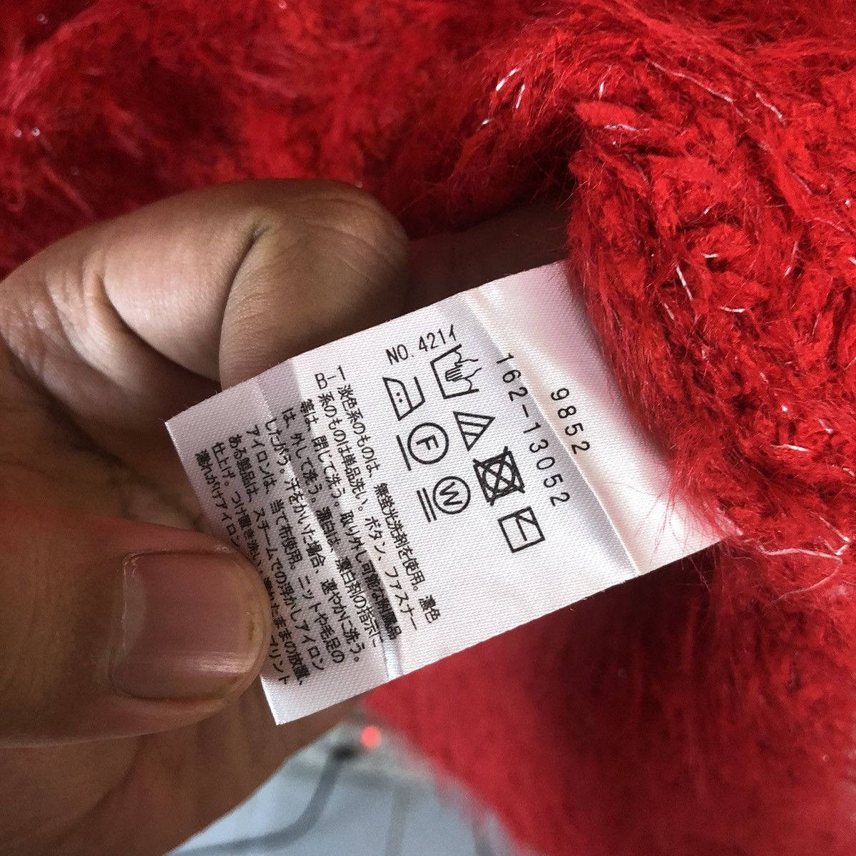 Japanese Brand DL Ozoc Red Mohair Knitwear #C371 Size M / US 6-8 / IT 42-44 - 10 Thumbnail