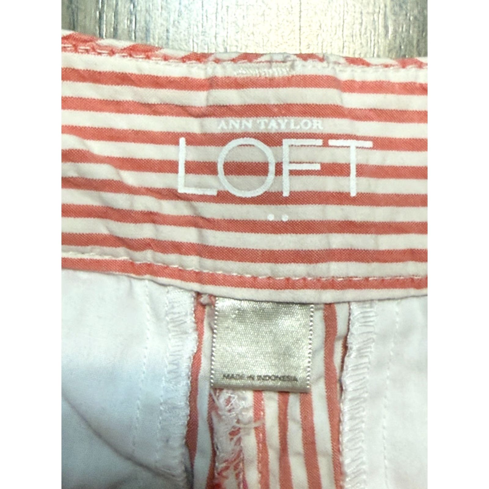 Loft LOFT Shorts Women's Size 0 Pink White Striped Casual Shorts Size 25" / US 0 / IT 36 - 6 Thumbnail