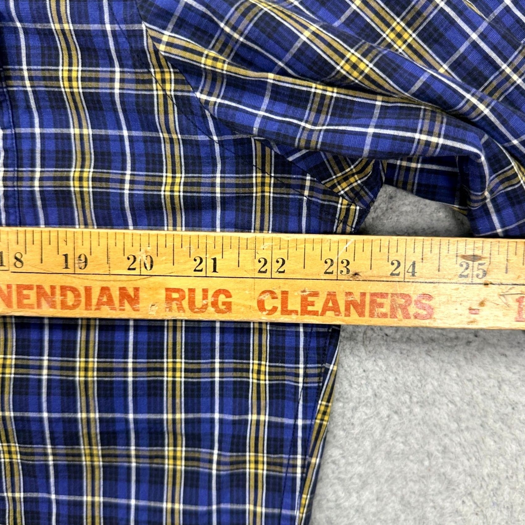 Banana Republic VINTAGE Banana Republic Mens Button-Up Shirt Large Blue Yellow Plaid Cotton Flap Pocket Size US L / EU 52-54 / 3 - 7 Thumbnail