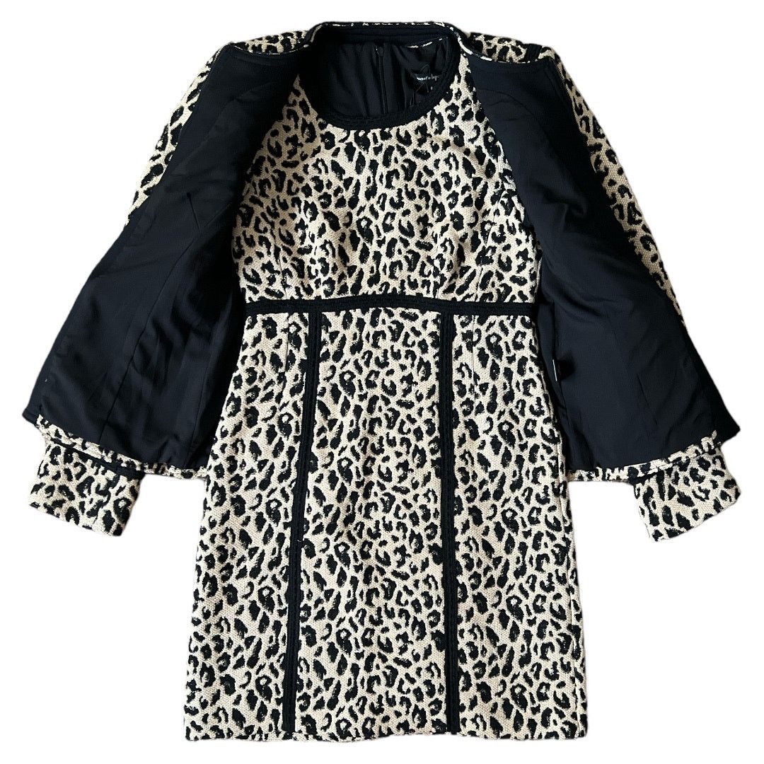 Nanette Lepore NANETTE LEPORE Leopard-Print Sheath Dress Jacket Set, US0 Size XS / US 0-2 / IT 36-38 - 3 Thumbnail