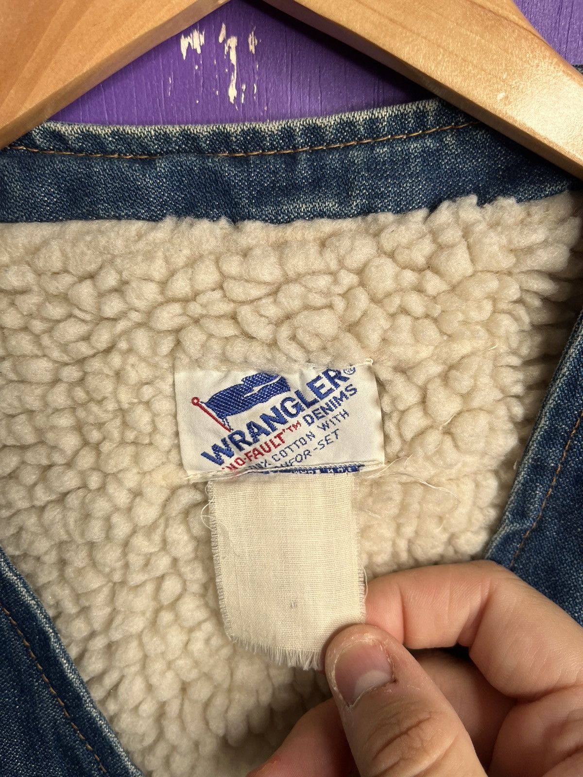 Vintage × Wrangler Vintage 70s/80s Wrangler Sherpa lined denim vest Size US M / EU 48-50 / 2 - 4 Thumbnail