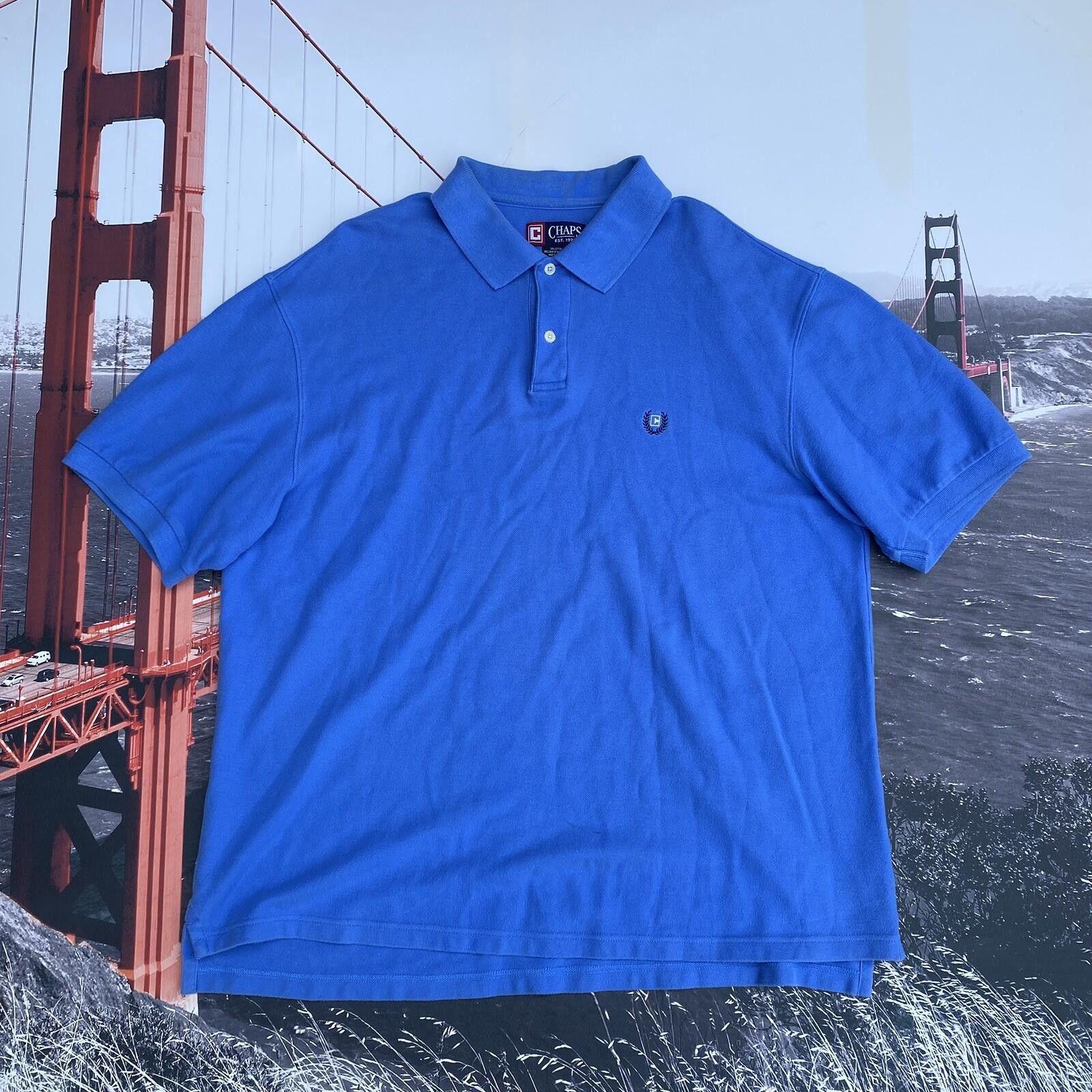 Chaps Chaps Polo Shirt Mens Size XL Blue Short Sleeve Crest Logo Size US XL / EU 56 / 4 - 1 Thumbnail