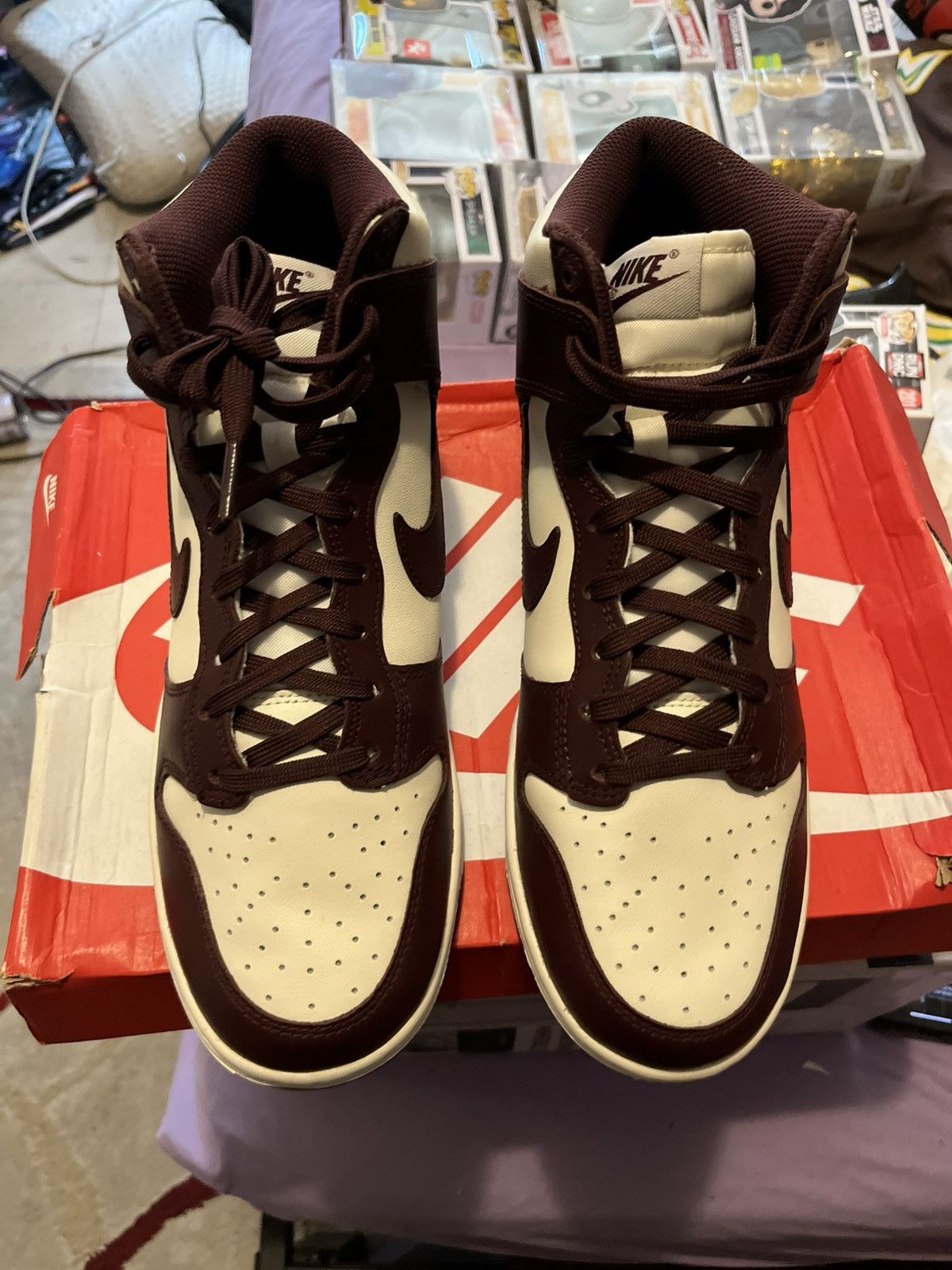 Nike Burgundy Hight top dunks Size US 8 / EU 41 - 1 Thumbnail