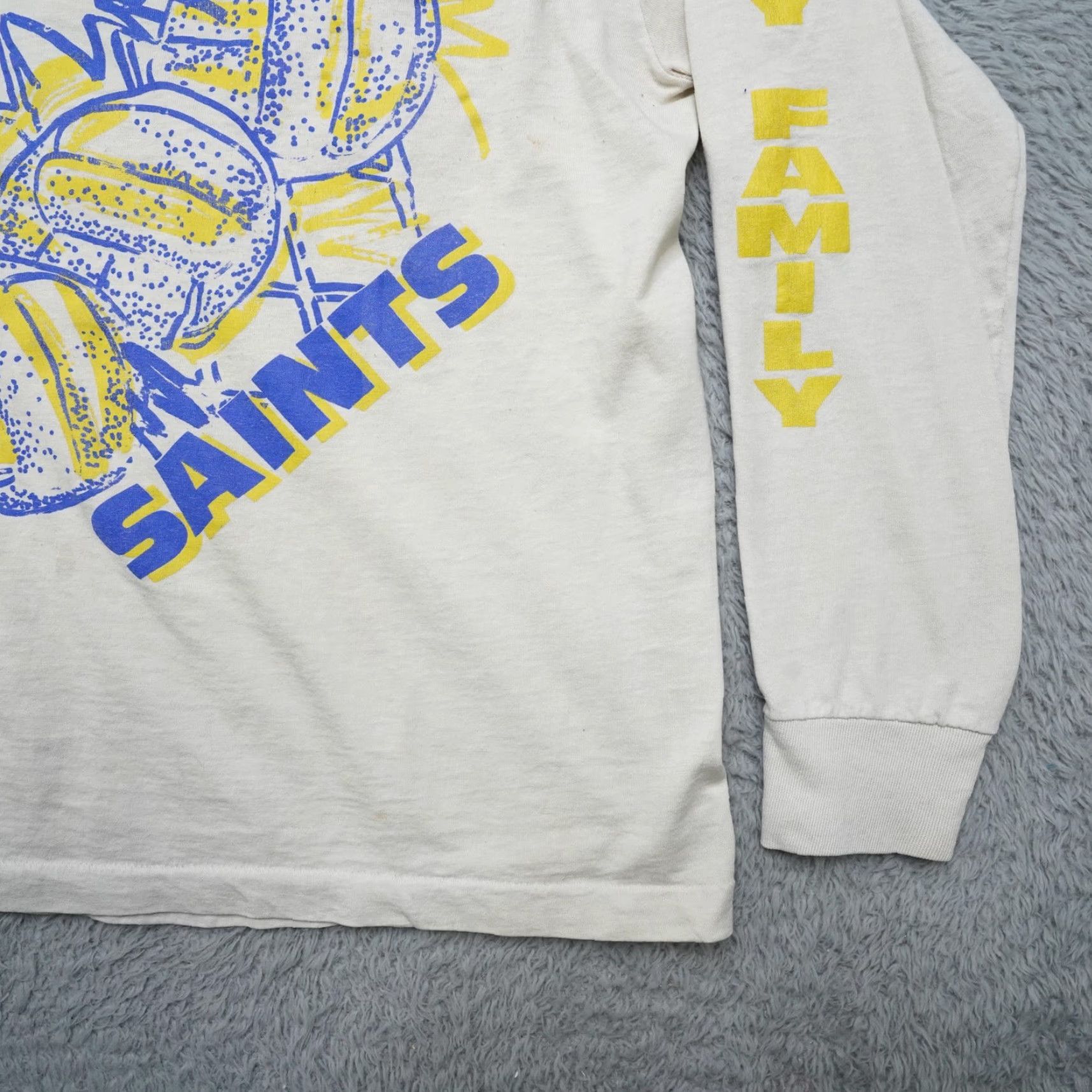Fruit Of The Loom VINTAGE Fruit of the Loom Shirt Mens L 90s White Cotton Crew Neck Short Sleeve Football Jesus Volley Ball - 1990s Size US L / EU 52-54 / 3 - 6 Thumbnail