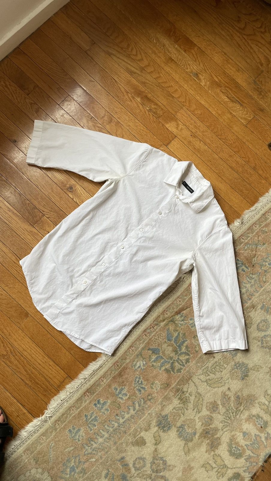 Dsquared2 DSquared2 Made in Italy White Buttonup with Painter Sleeves Size US S / EU 44-46 / 1 - 1 Thumbnail