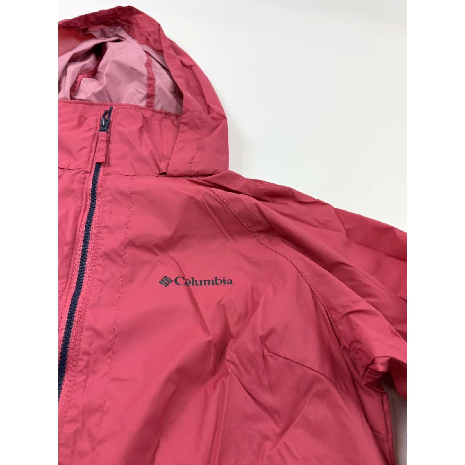 Pinko Columbia Jacket Womens Medium Pink Hooded Windbreaker Full Zip Pockets Outdoor Size M / US 6-8 / IT 42-44 - 2 Thumbnail