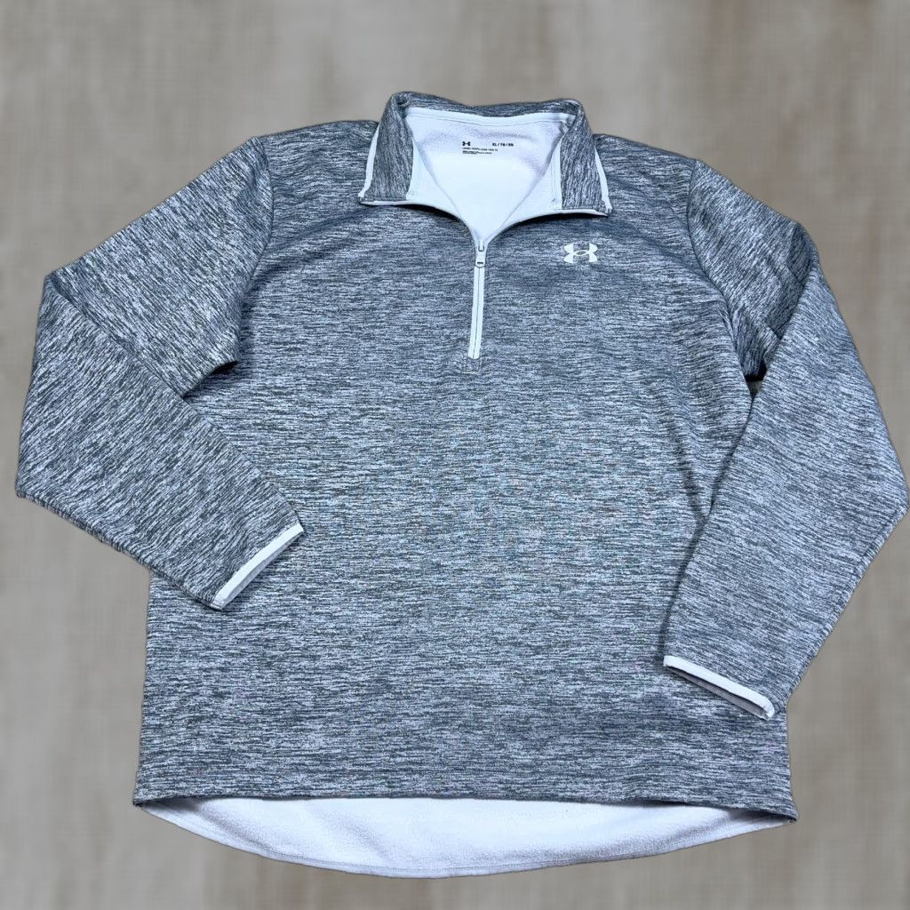 Under Armour Under Armour Sweatshirt Men XL Gray Pullover 1/4 Zip Long Sleeve Mock Neck Regular Fit Polyester Fleece Sports Classic Vintage: No Size US XL / EU 56 / 4 - 1 Thumbnail