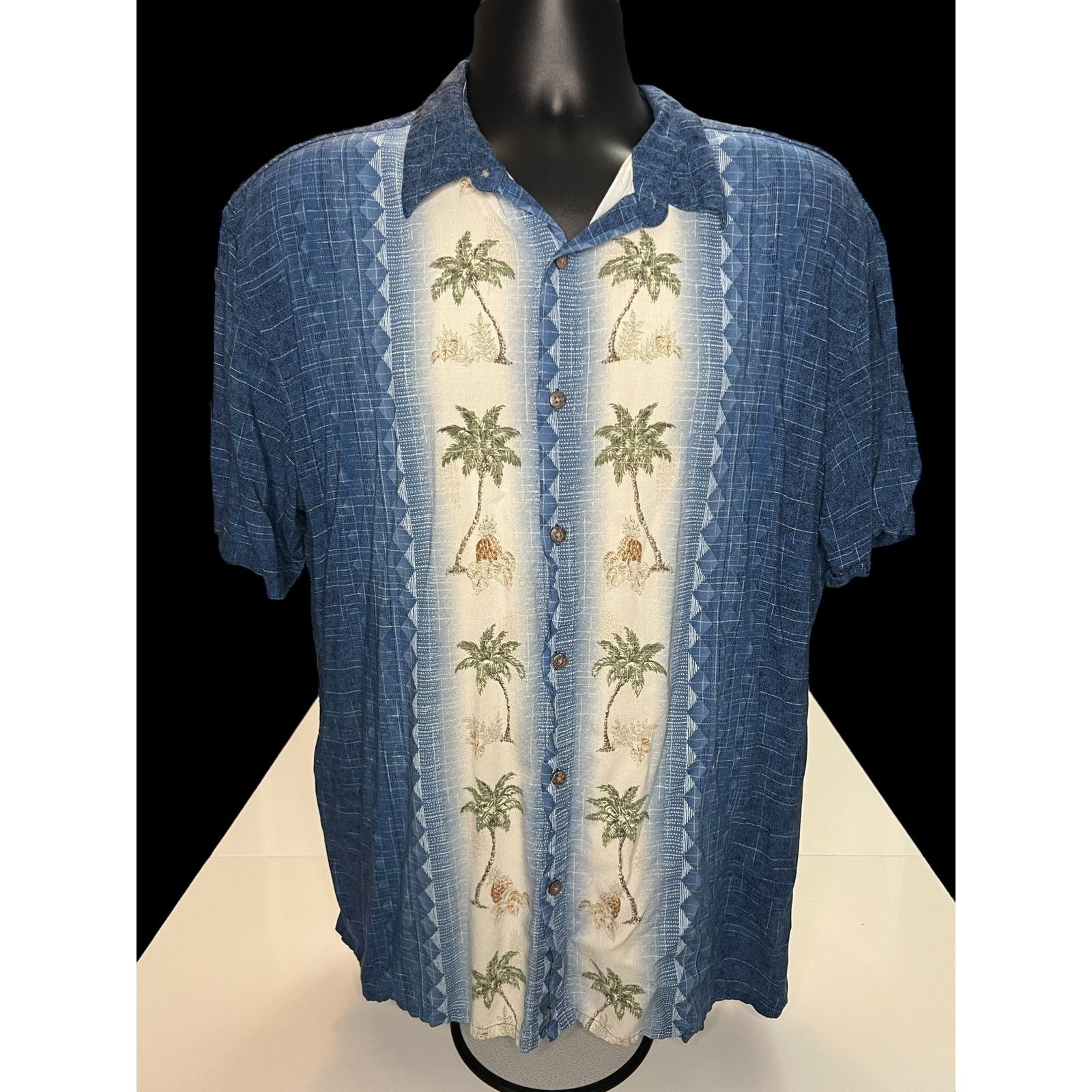 Island Shores Island Shores Palm Tree Hawaiian Shirt XL Blue Ray Tropical Size US XL / EU 56 / 4 - 1 Thumbnail