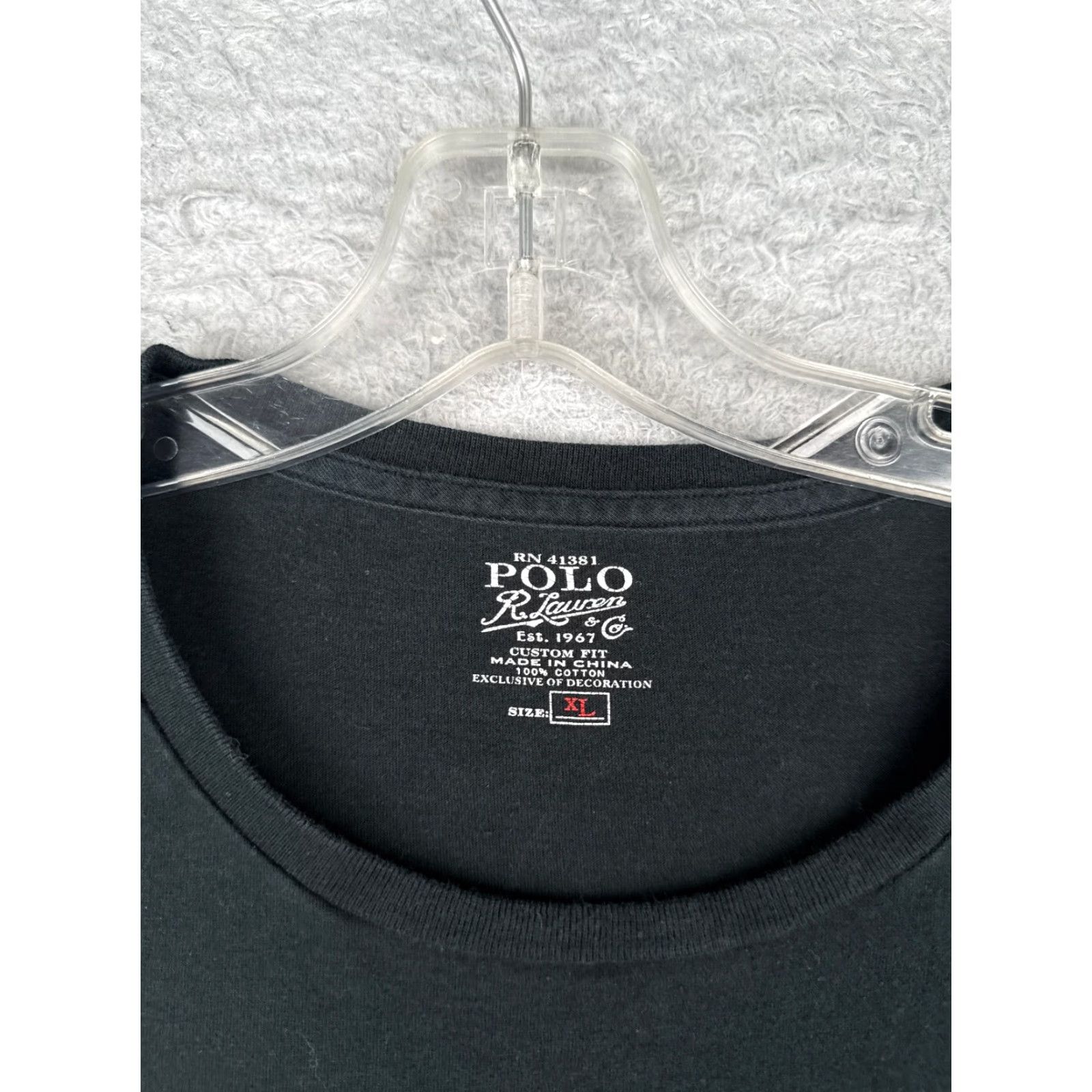Ralph Lauren Polo Ralph Lauren Shirt Adult Extra Large Black Custom Fit Crew Neck Cotton READ Size US XL / EU 56 / 4 - 7 Thumbnail