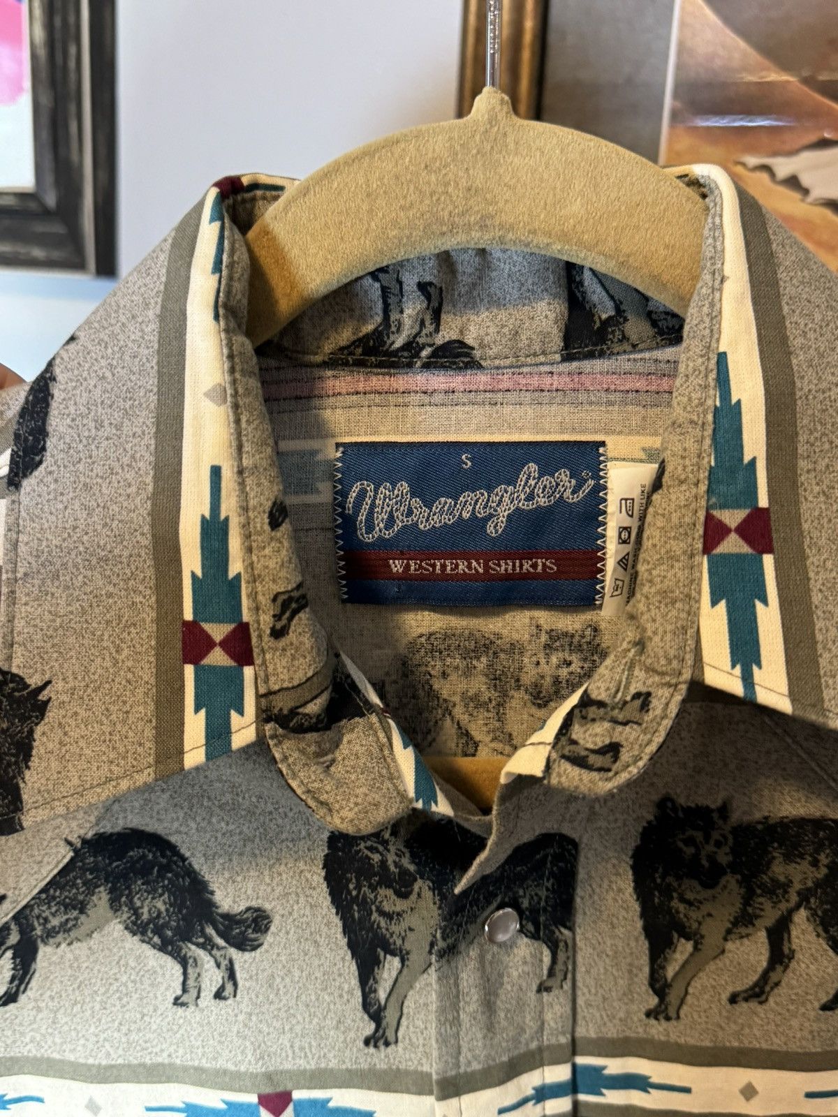 Vintage × Wrangler Vintage Aztec Wrangler Western Wear Shirt Size US S / EU 44-46 / 1 - 4 Thumbnail