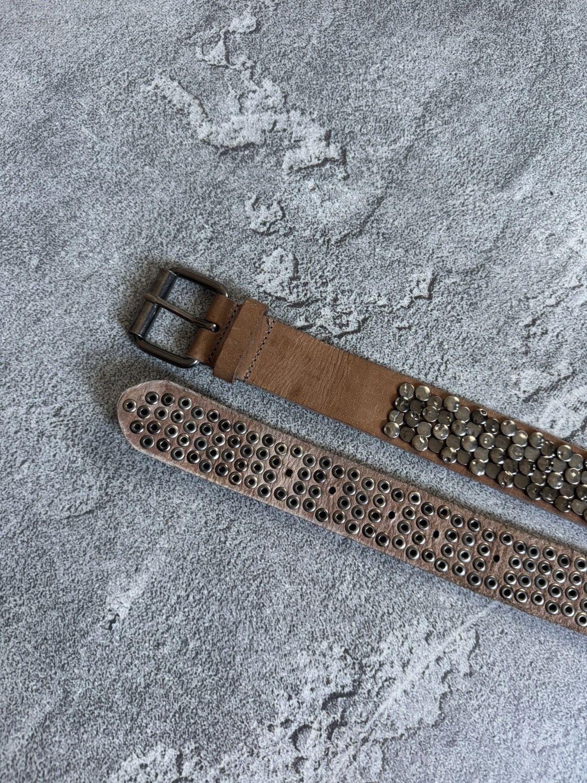If Six Was Nine Retro leather metal rhinestones belt Y2K L.G.B. 90s opium Size ONE SIZE - 7 Thumbnail