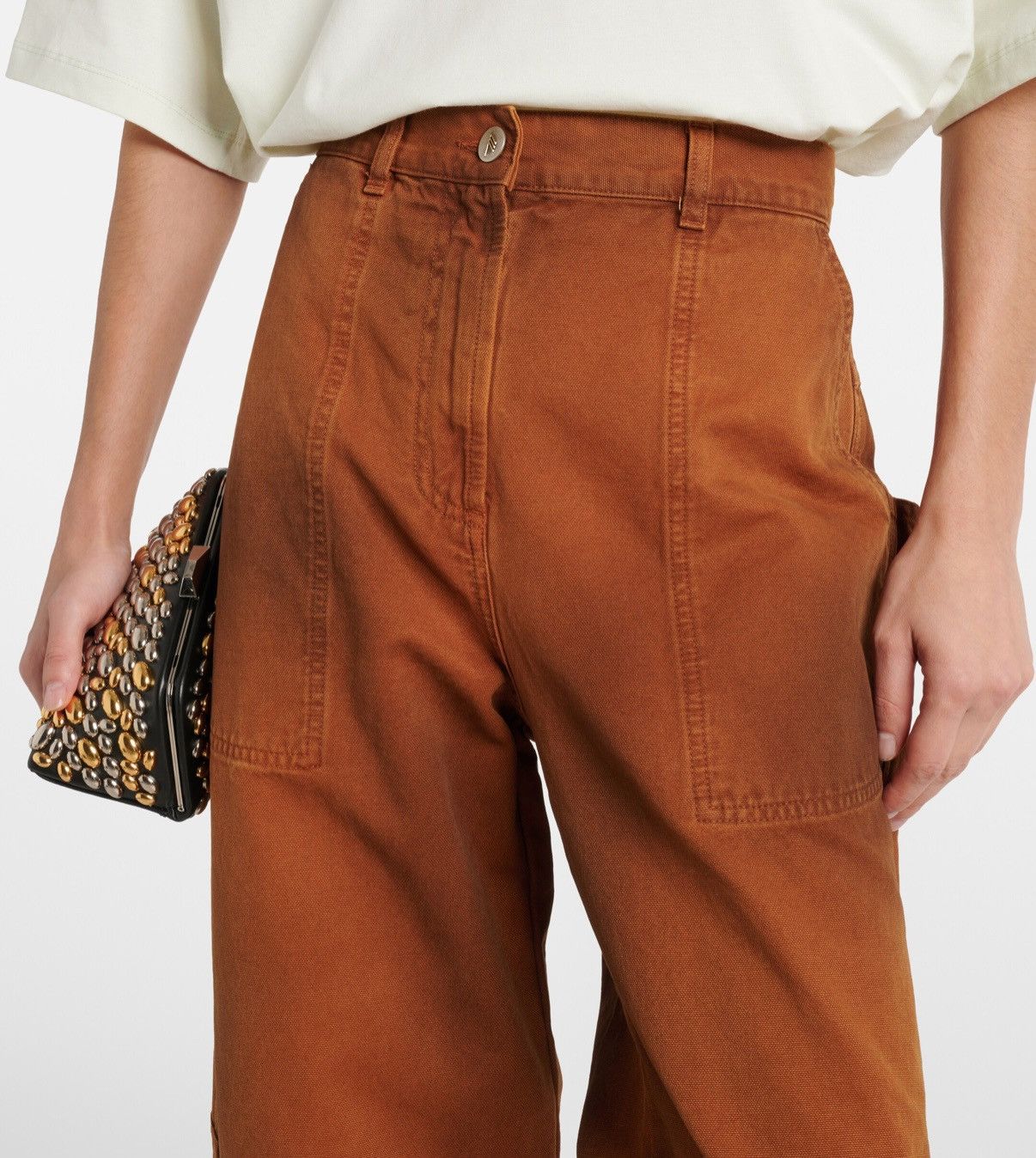 The Attico The Attico wide leg jeans camel Size 25" / US 0 / IT 36 - 3 Thumbnail