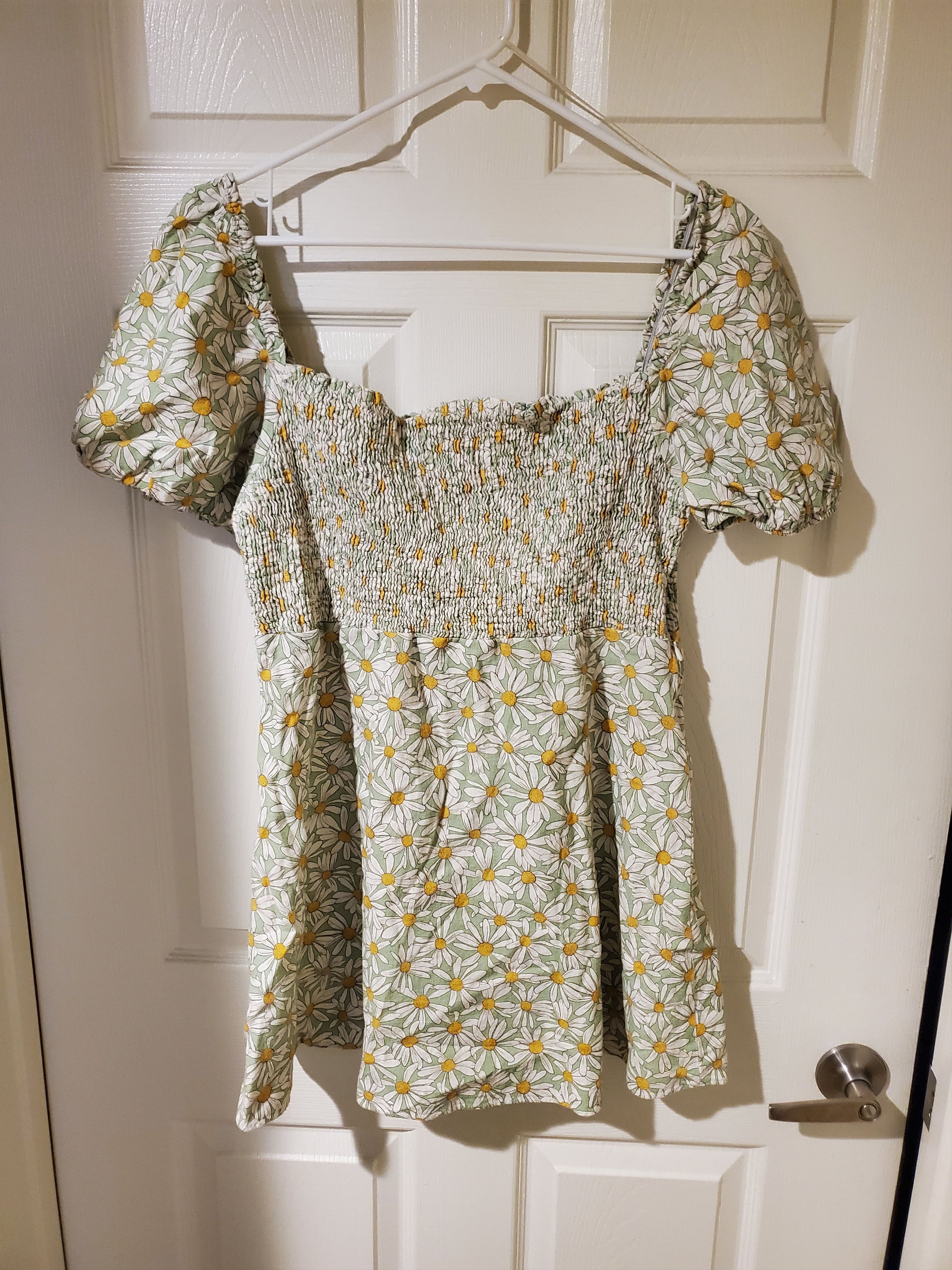 Zara Plus size Zara mini mint green with daisy flower print dress Size XXL / US 16-18 / IT 52-54 - 4 Thumbnail