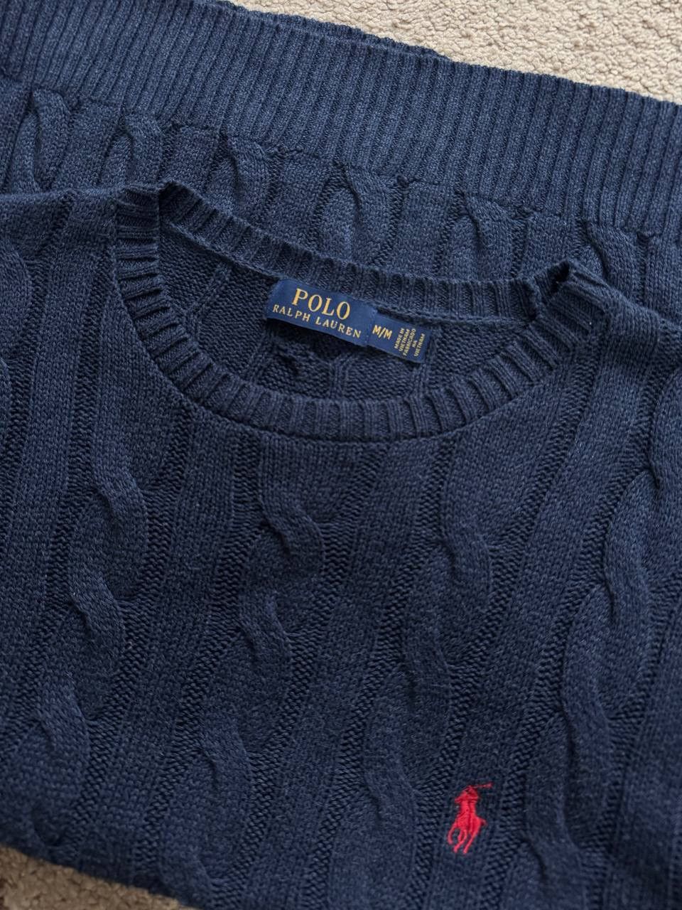 Polo Ralph Lauren Polo Ralph Lauren Cable Knit Sweater Navy–Classic Pony Logo Size US M / EU 48-50 / 2 - 7 Thumbnail