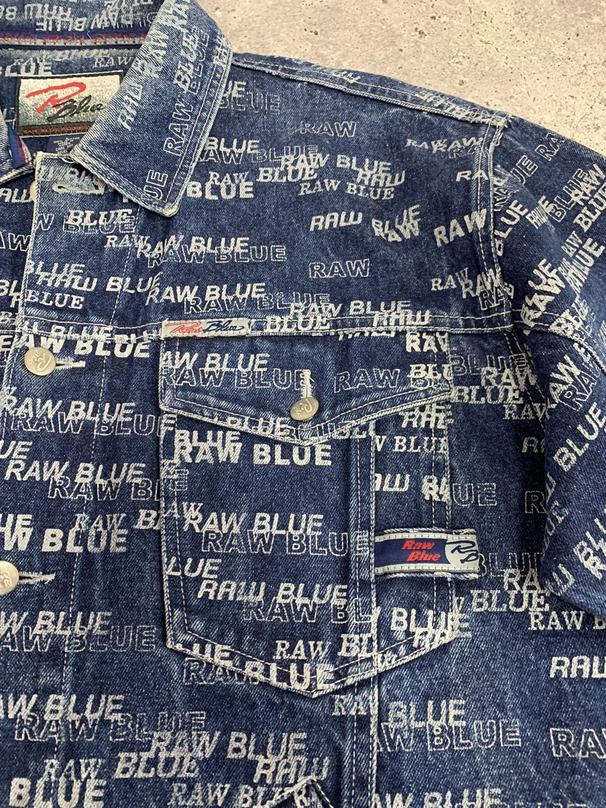 Fubu Vintage 90’s Raw Blue Rap Denim Monogram Jacket Y2K Size US L / EU 52-54 / 3 - 6 Thumbnail