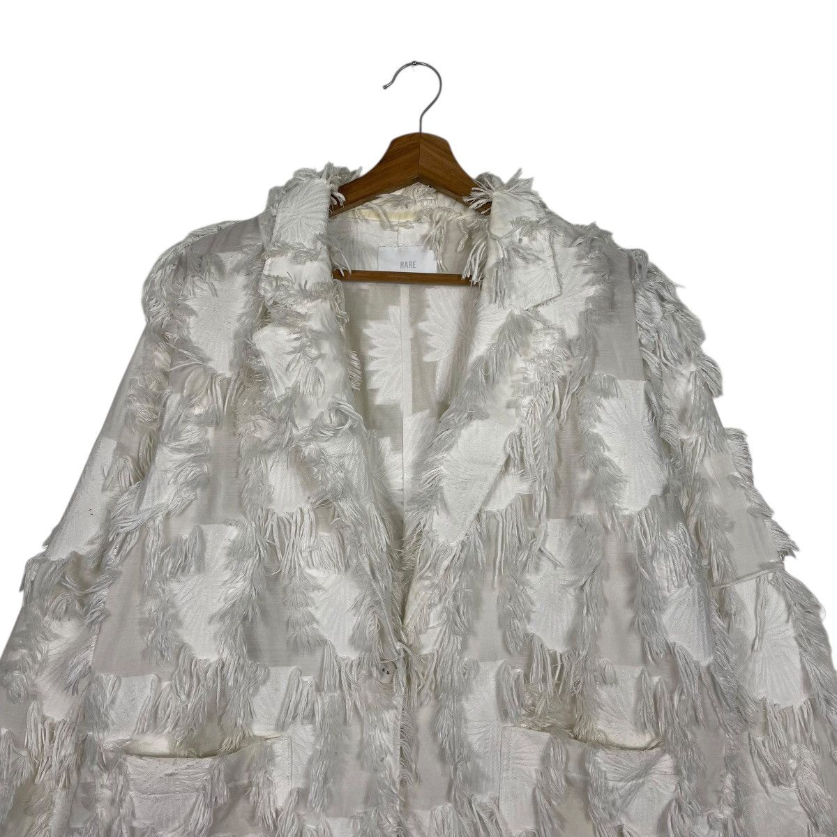 HARE Hare Faux Feathers Trim Jacket Size L / US 10 / IT 46 - 2 Thumbnail