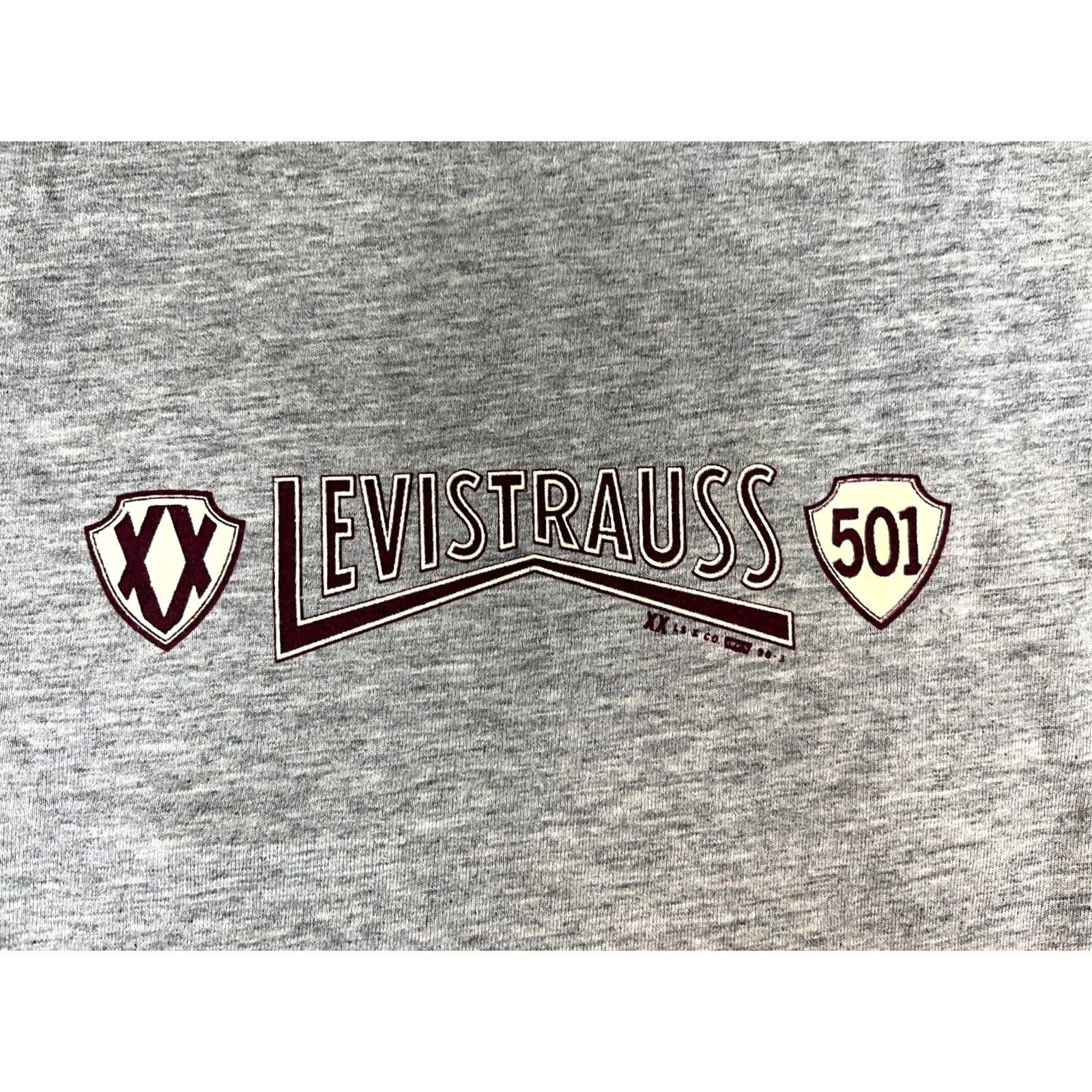 Levi's VINTAGE Levi's 501 Jeans Cult Men T-Shirt Long Sleeve Crew Neck Sz L Gray 1990s 90s Size US L / EU 52-54 / 3 - 4 Thumbnail