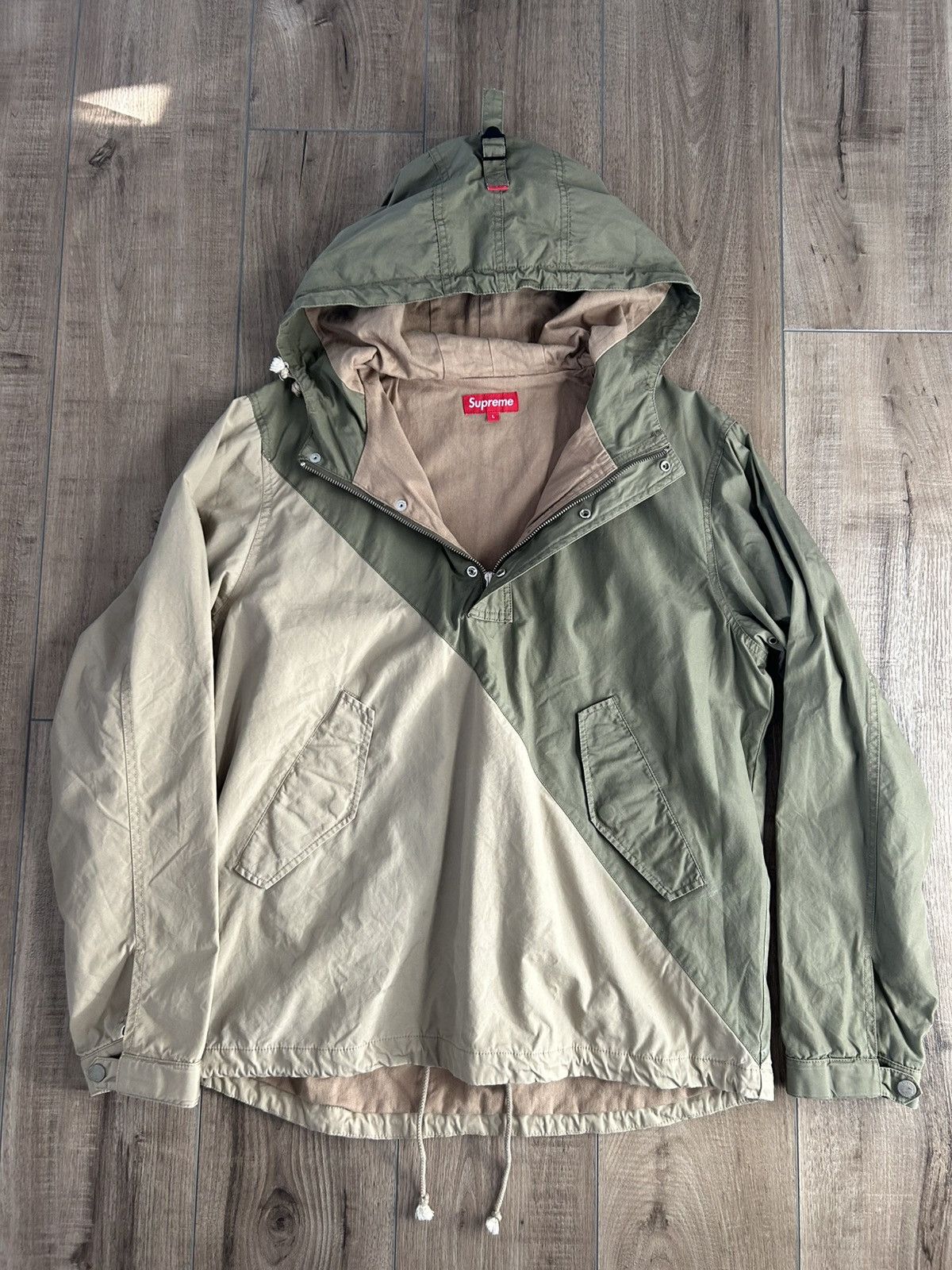 Supreme Supreme 2-Tone Pullover Parka L Olive FW11