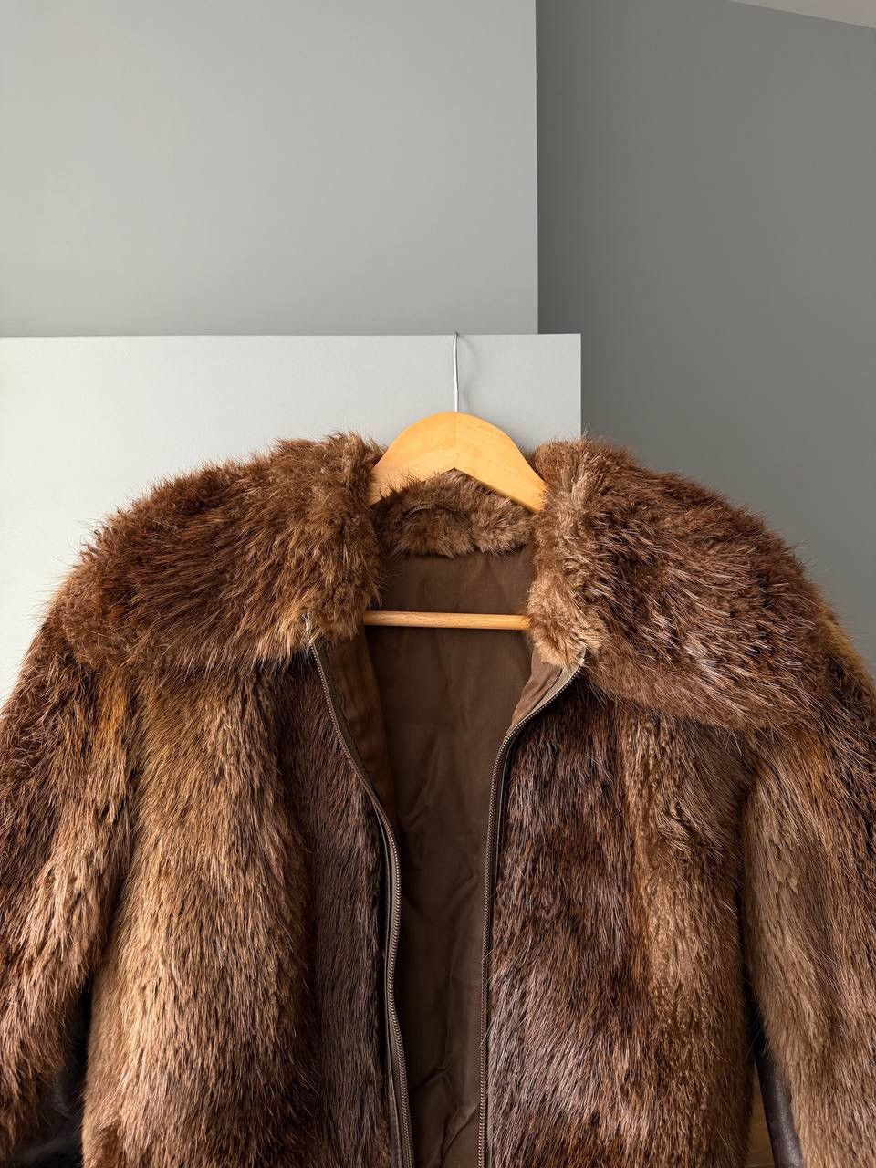Vintage Vintage 90s Real Fur Cropped Bomber Jacket Size S / US 4 / IT 40 - 3 Thumbnail
